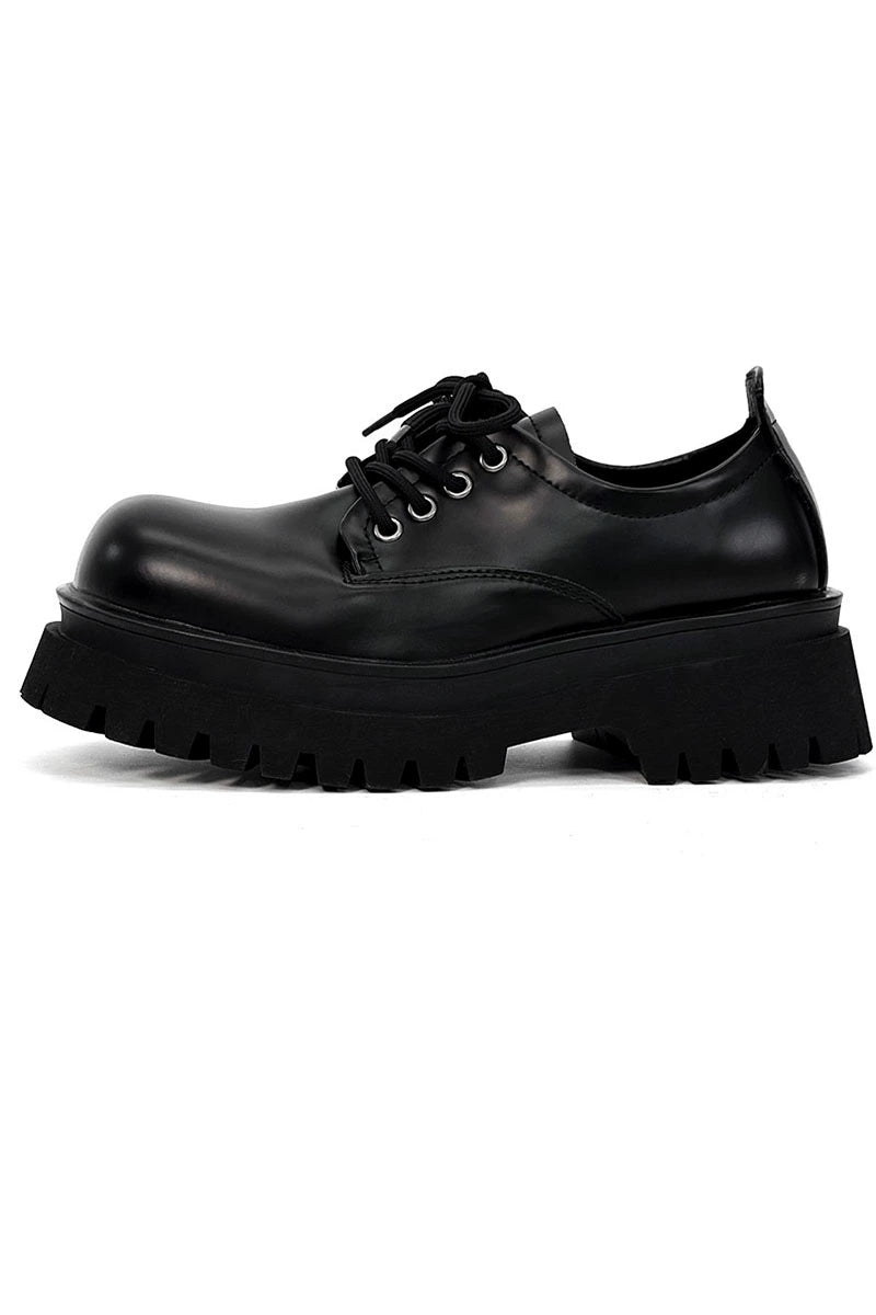 Chunky Black Robust Platform Derby Shoes