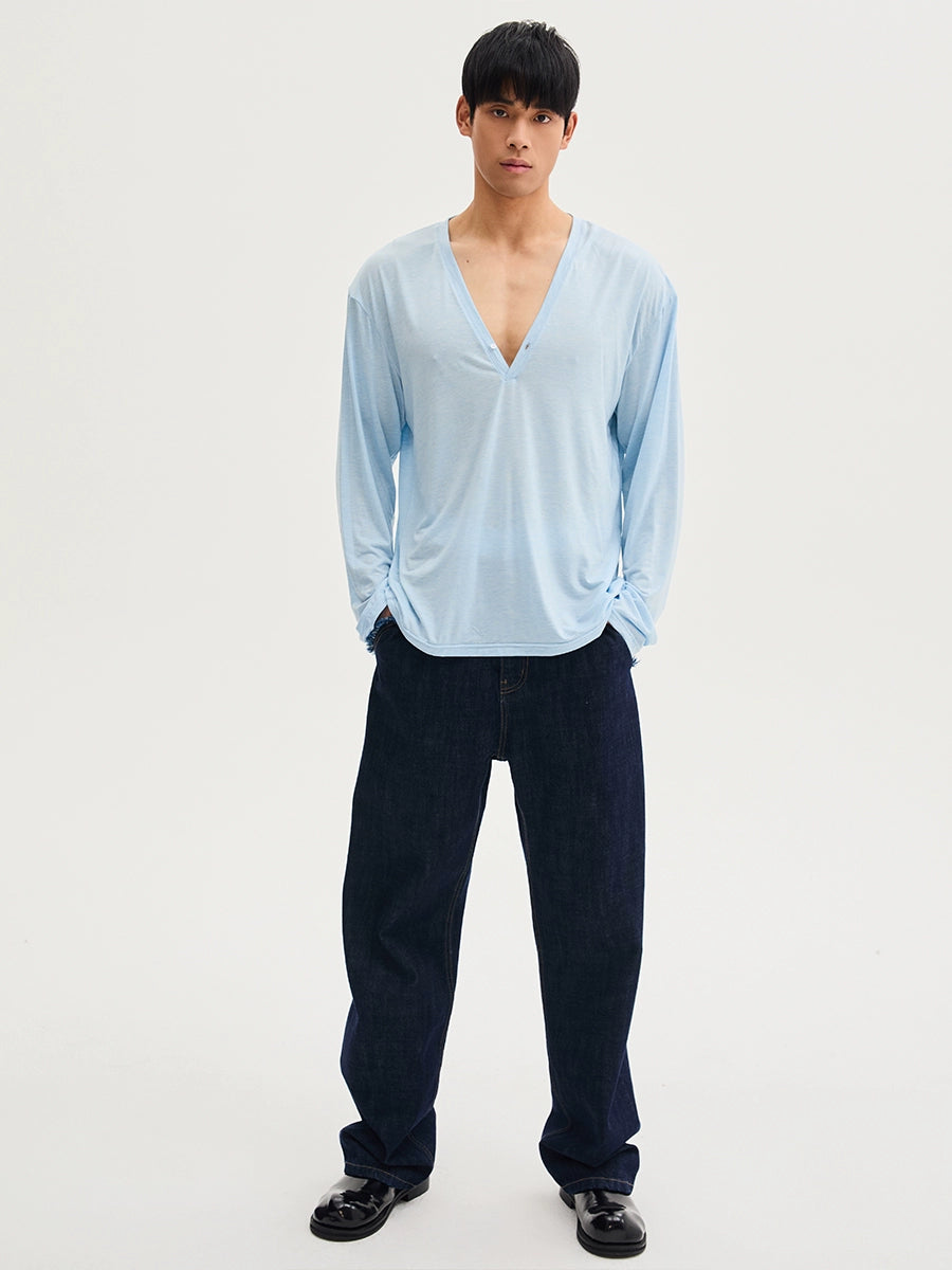 VeilCascade Deep V Drape Tee