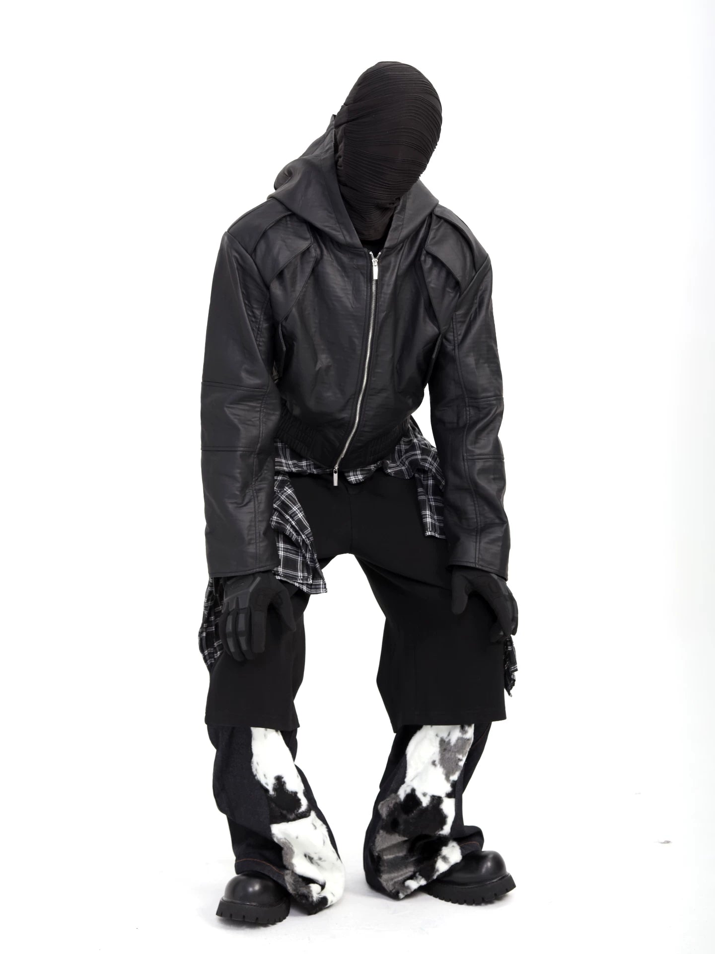 Obsidian Aegis Hooded Moto Jacket
