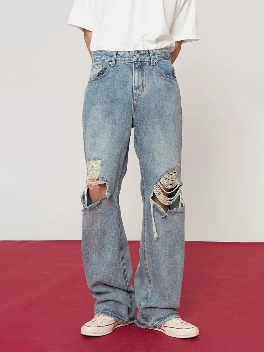 Shredded Anthem Slouchy Knee-Slash Jeans