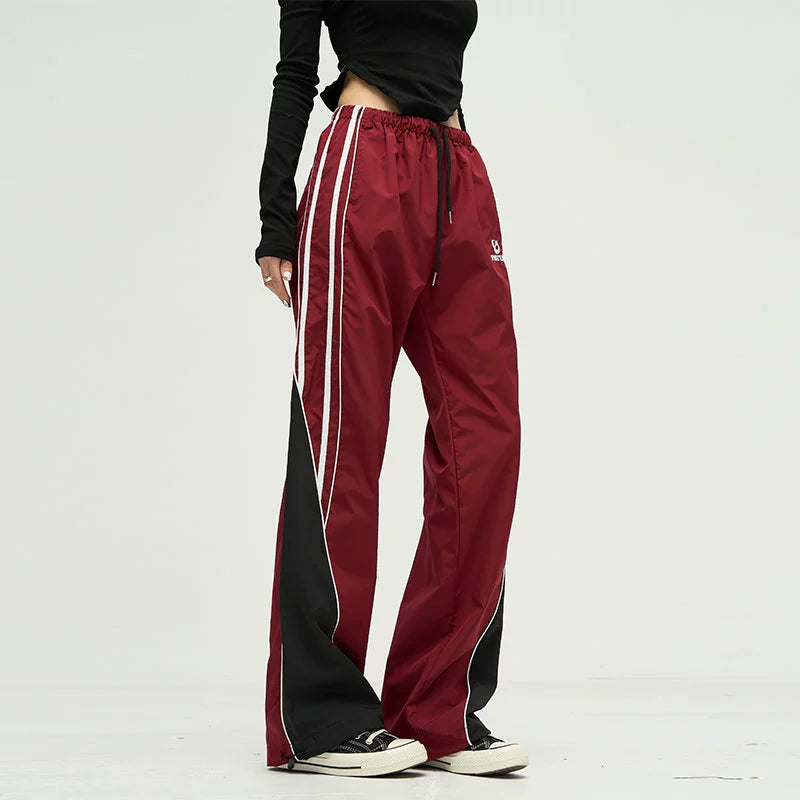 Colorblock Wide Leg Track Pants