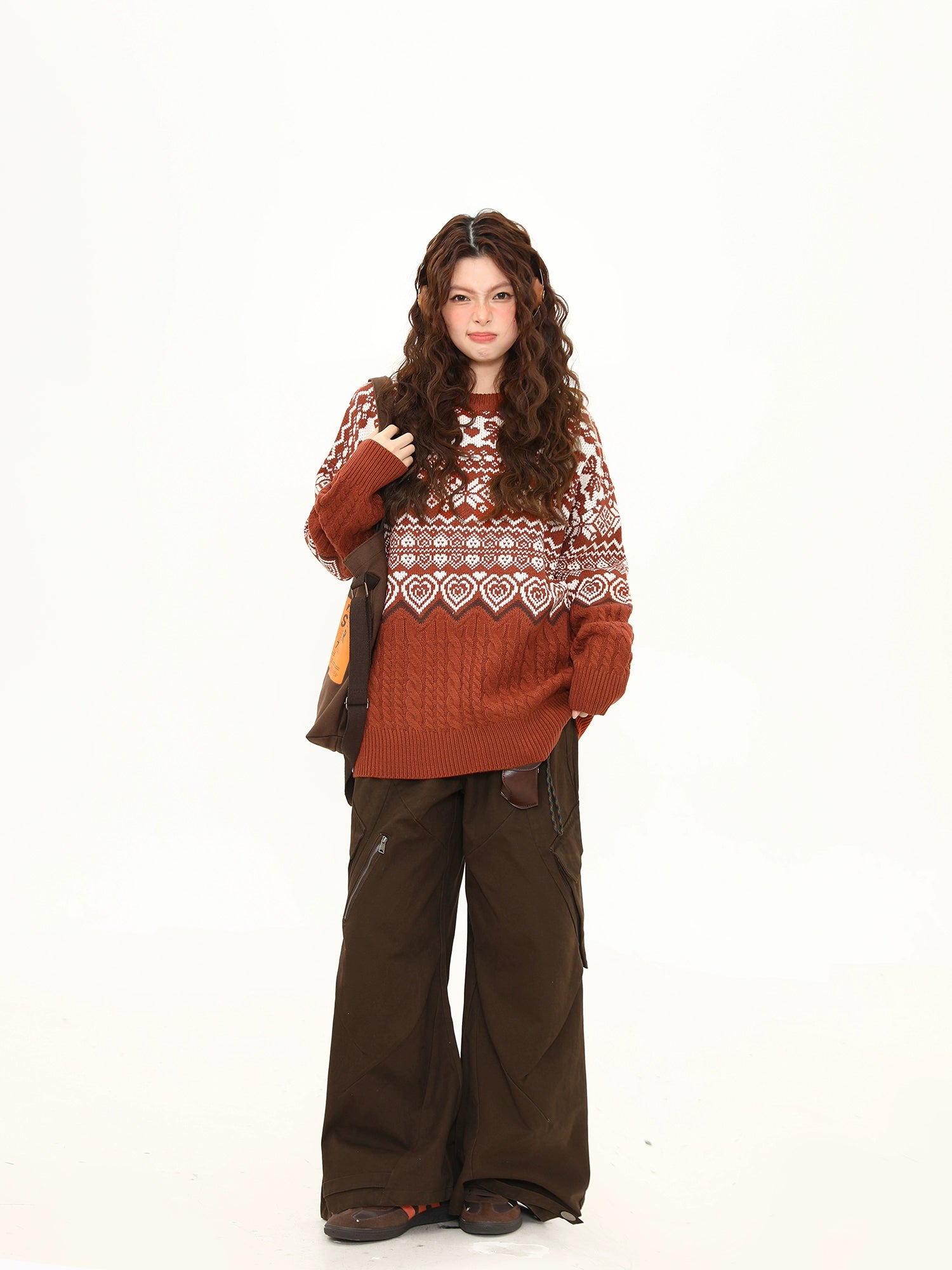 Cinnamon Heart Fair Isle Sweater