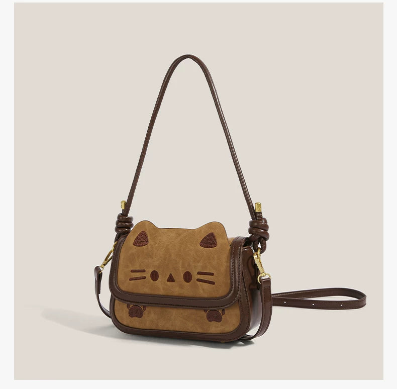 Cinnamon Kitty Charm Shoulder Bag