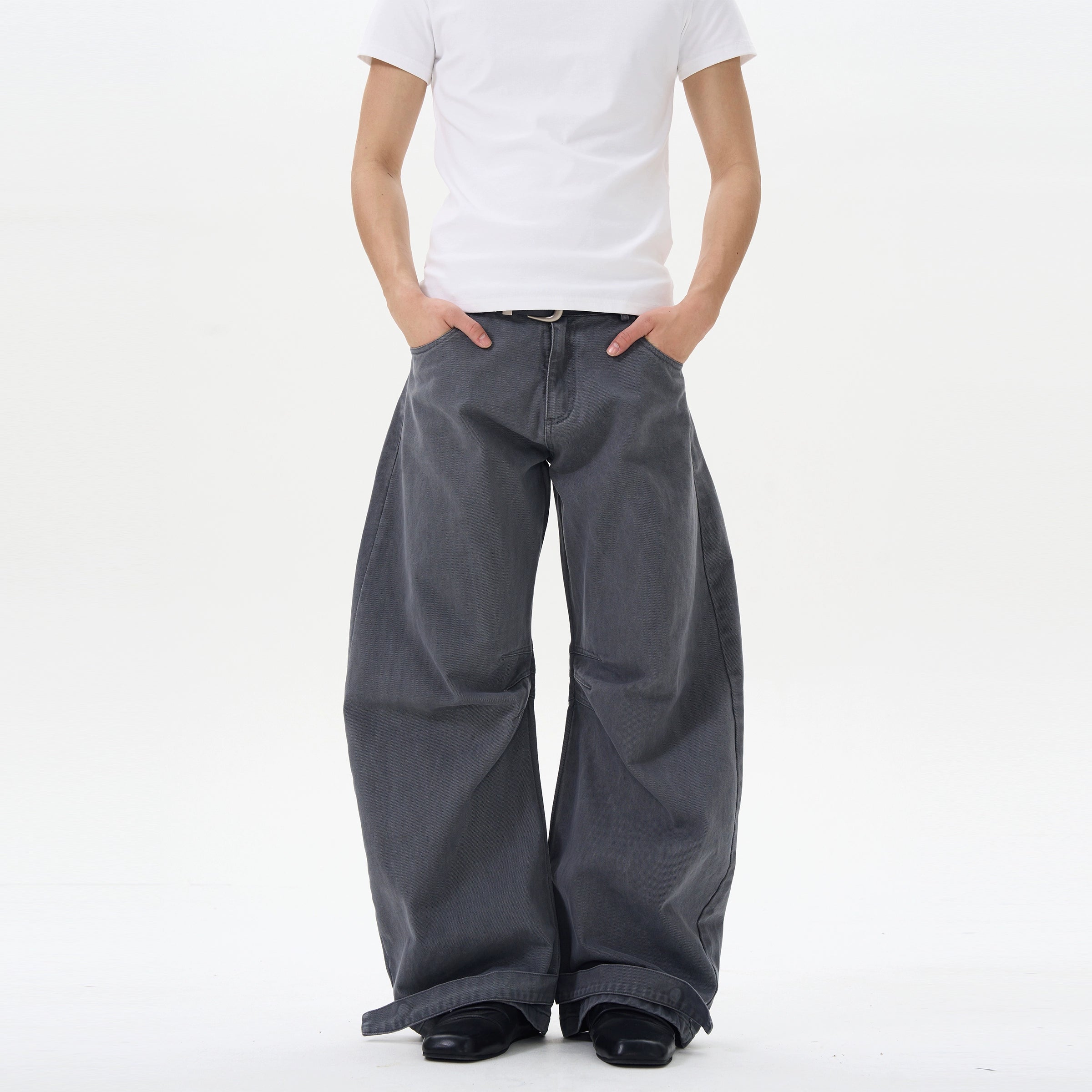 Khaki Loose Wide Leg Jeans