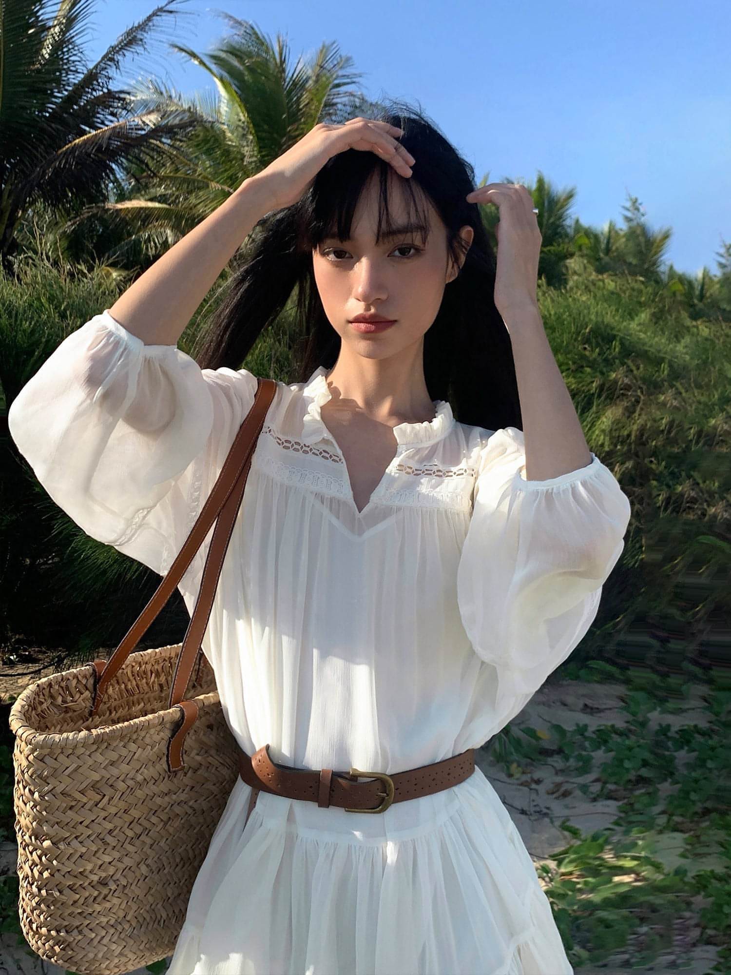 Summer French Style White Shirt Dress - chiclara