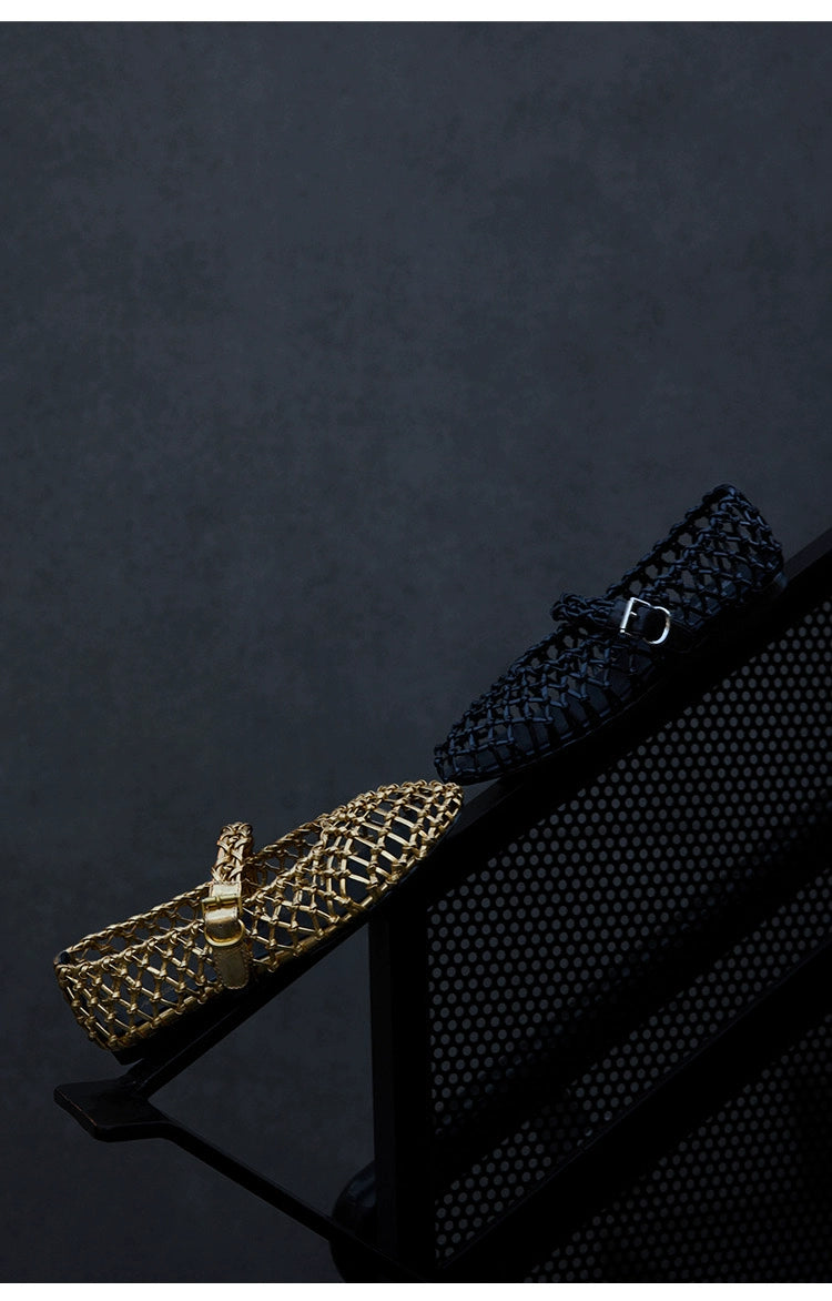 Vintage Lattice Strap Flats