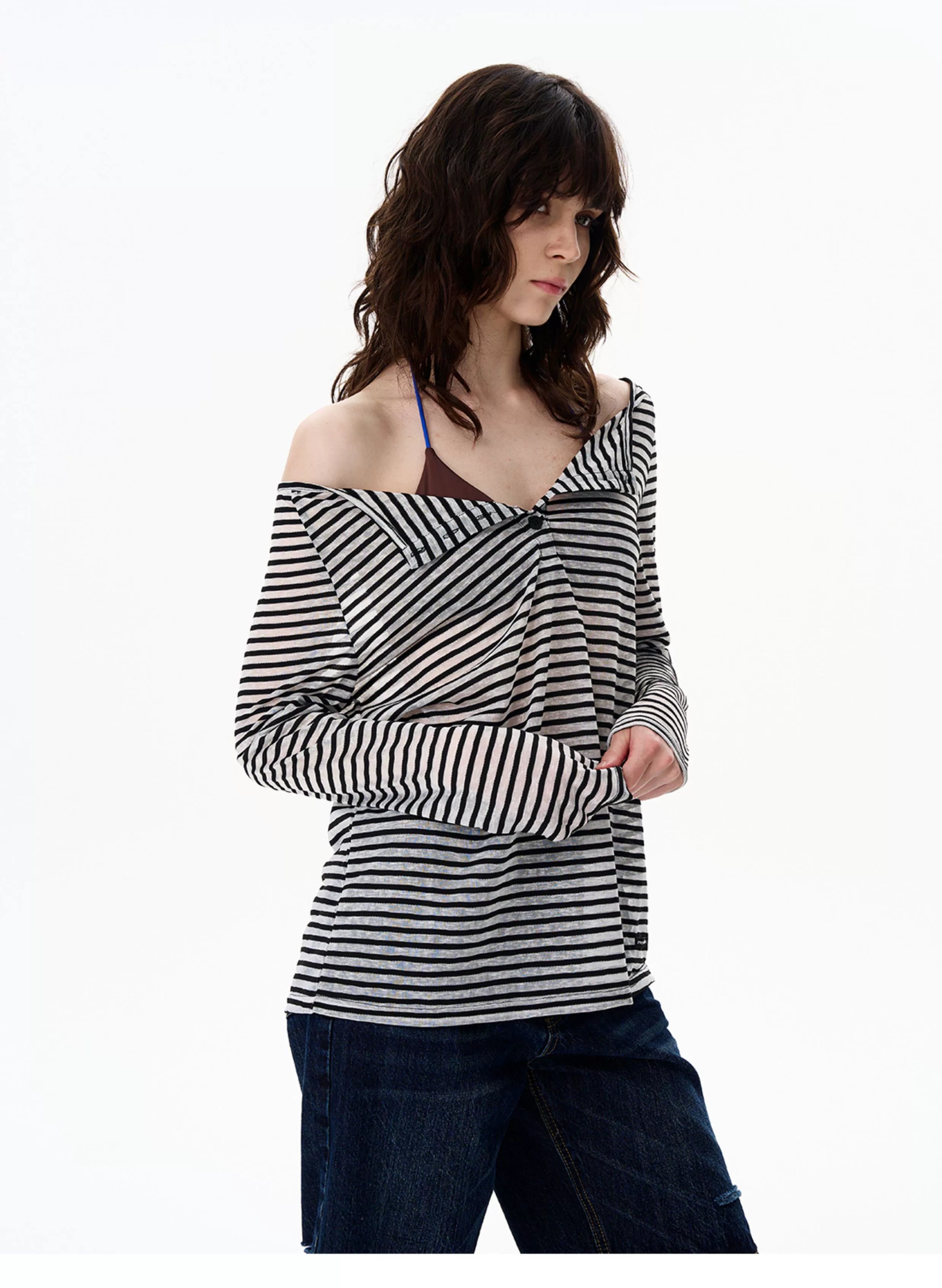 Twist Stripe Off Shoulder Top
