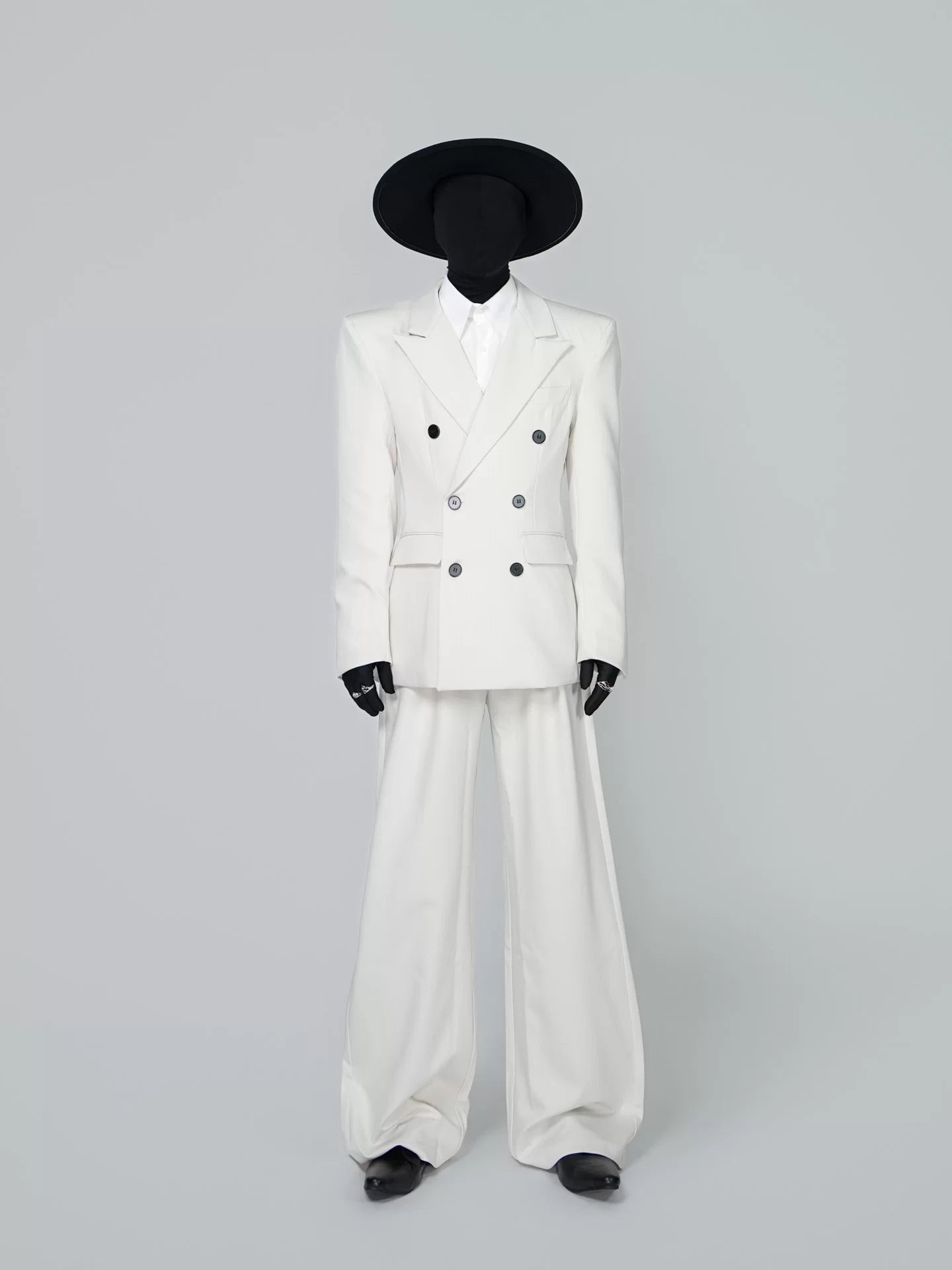 Ivory Eclipse Double-Breasted Power Jacket