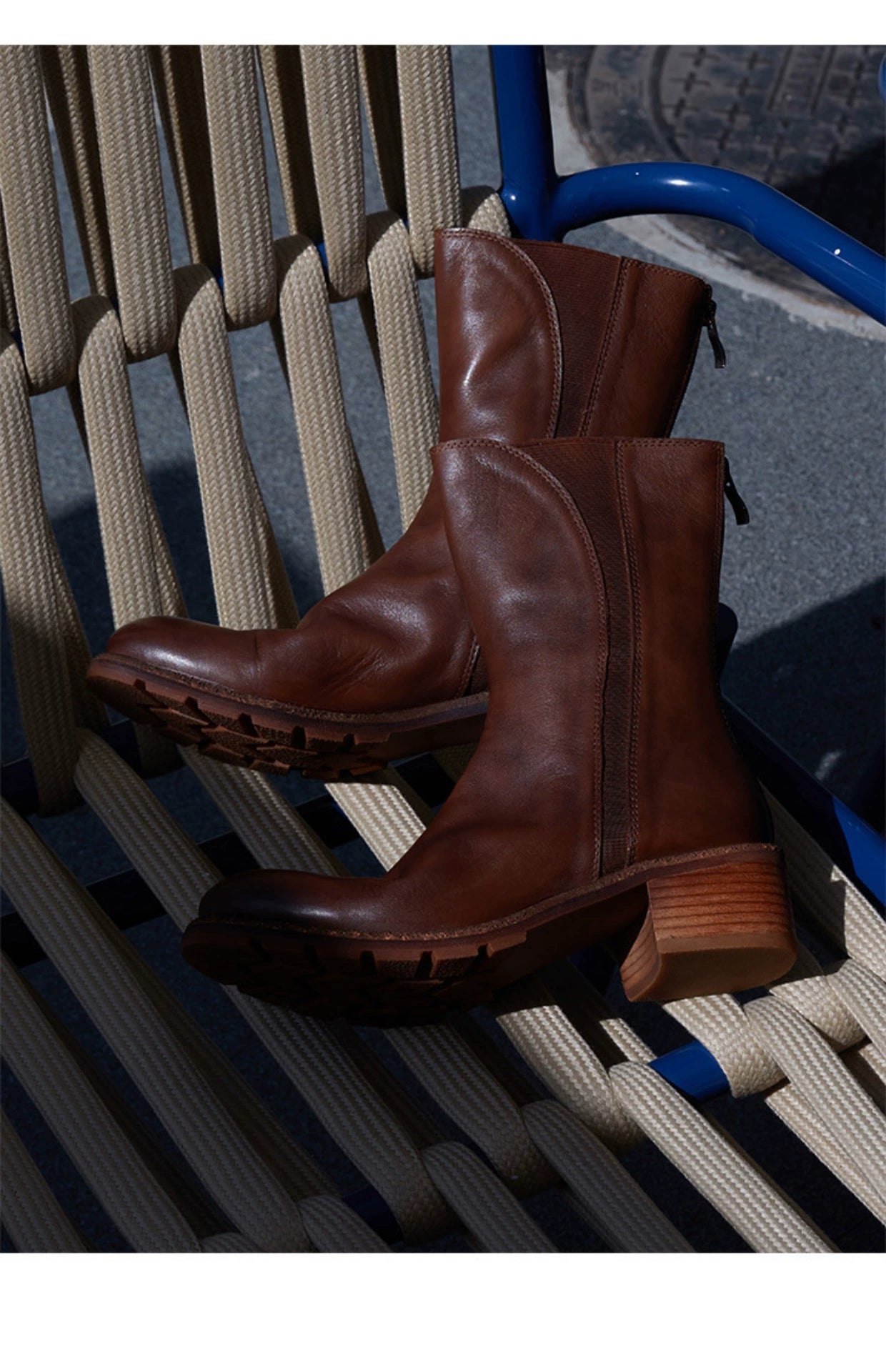 Leather Mid-Calf Boots