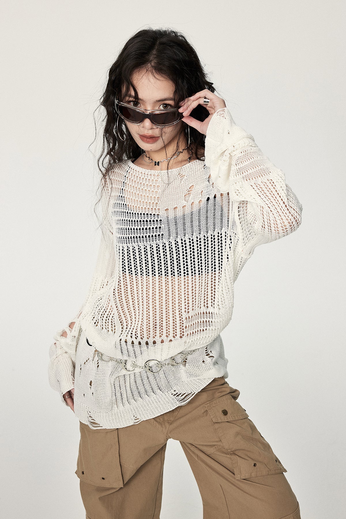Distressed Crochet Sweater