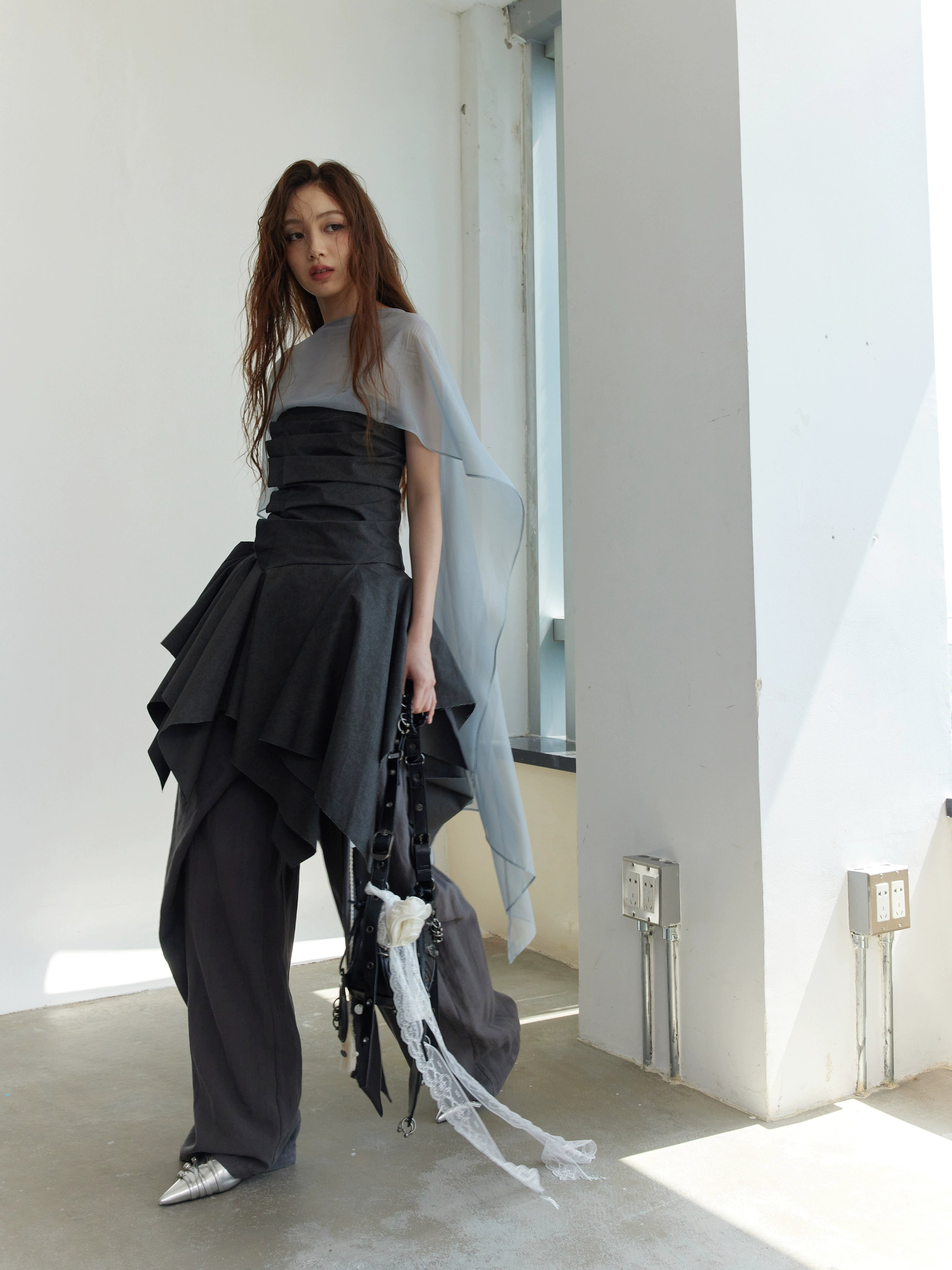 Draped Asymmetric Tops
