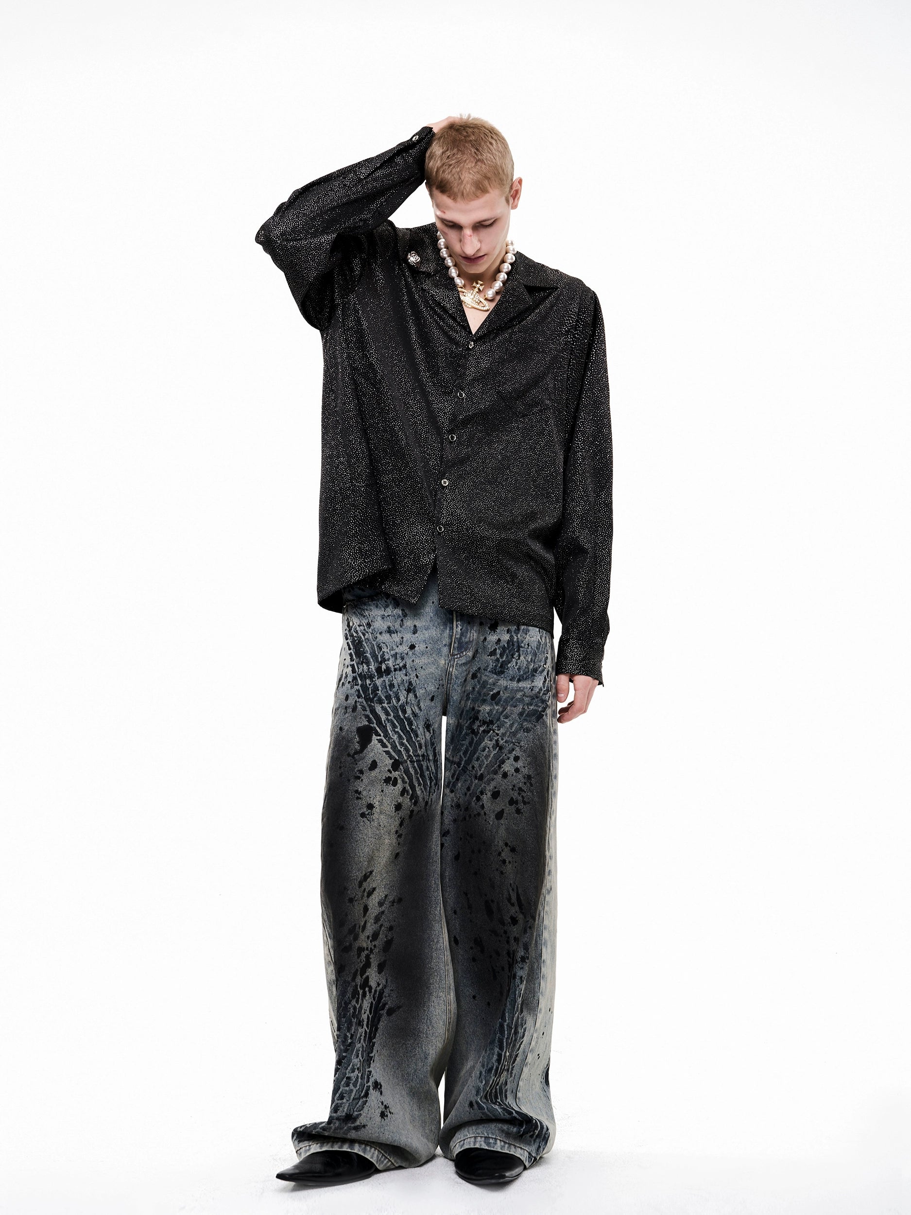 Micro-Dot Button-Up Shirt