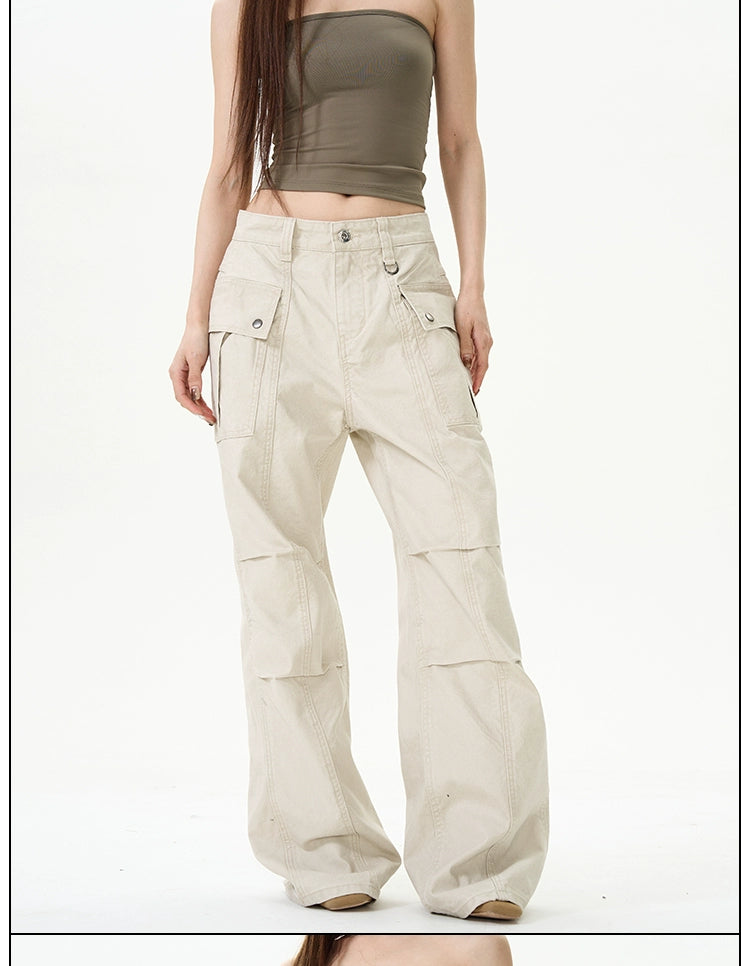 Vintage Panel Seam Wide Leg Cargo Pants