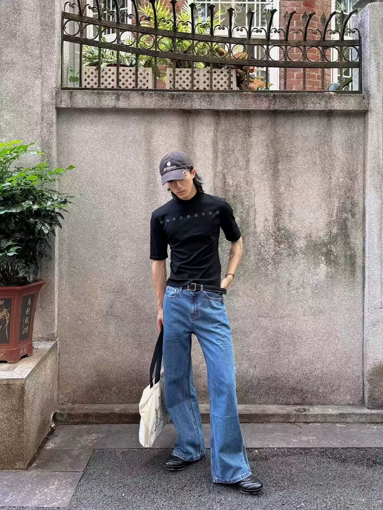 Crimson Sigil Spire Mockneck Tee