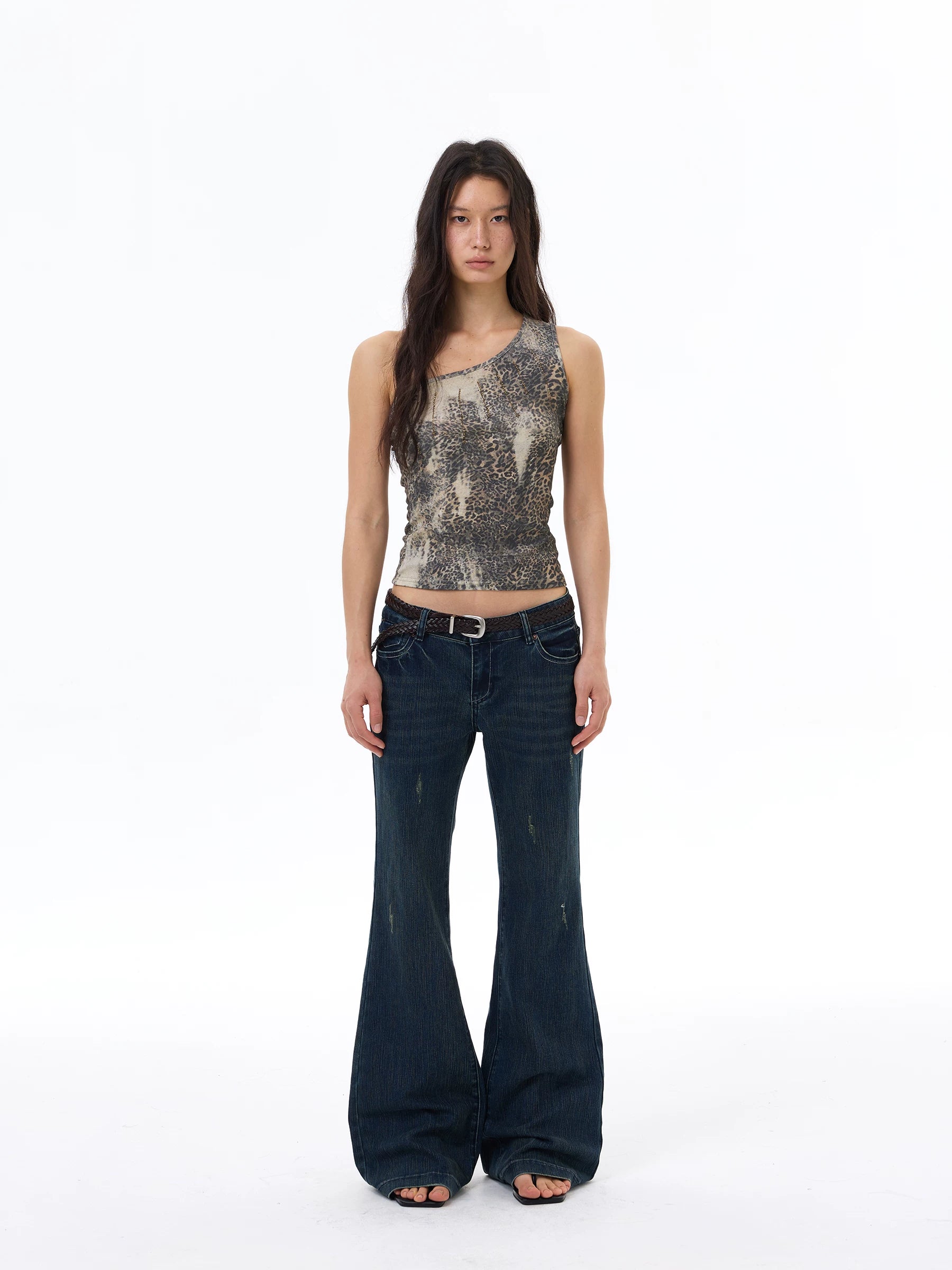 Savanna One‑Shoulder Leopard Top