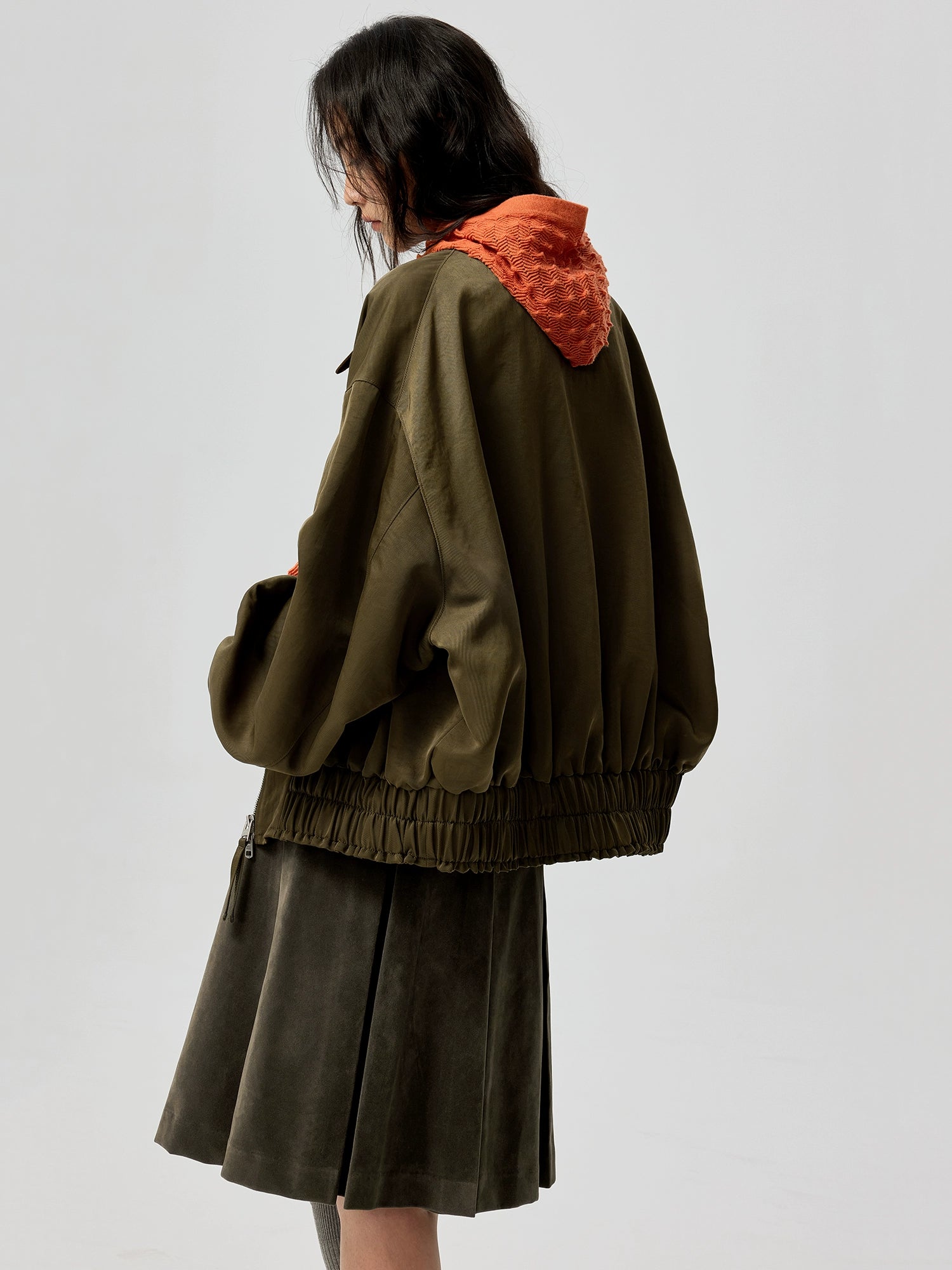 Sage Moss Zip Bomber Jacket