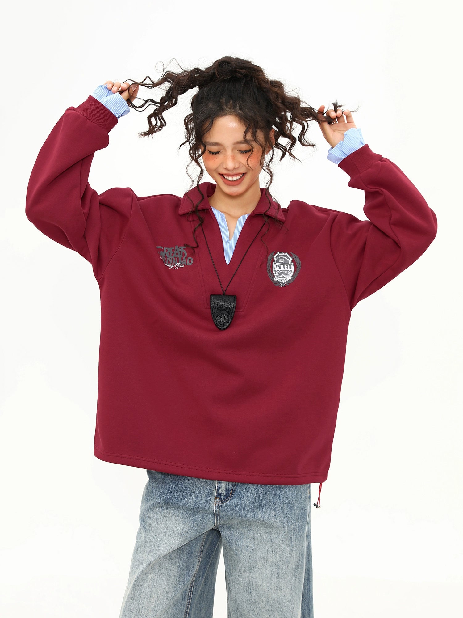 Crimson Varsity Rugby Pullover