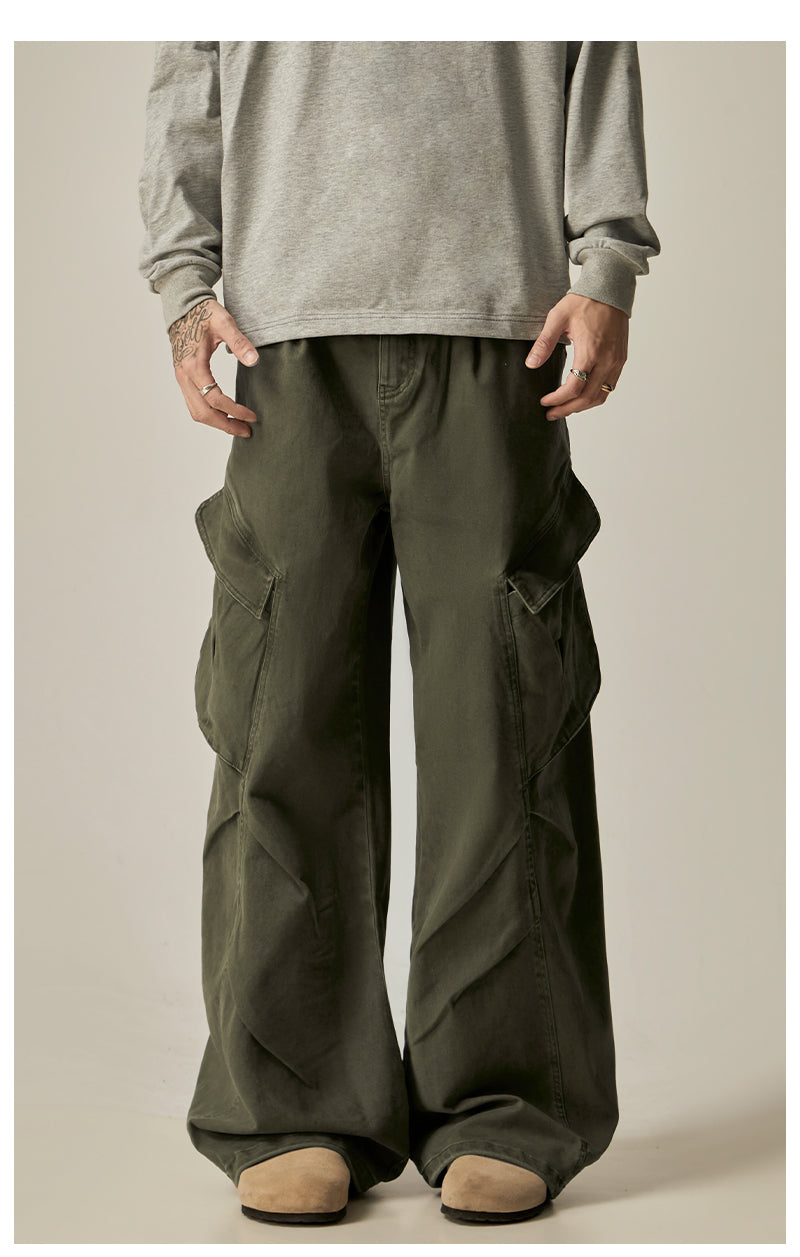 Olive Wide Leg Combat Pants