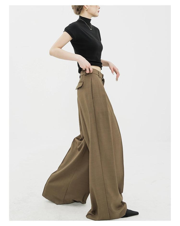 Dramatische Noir-Palazzo-Hosen mit breitem Bein