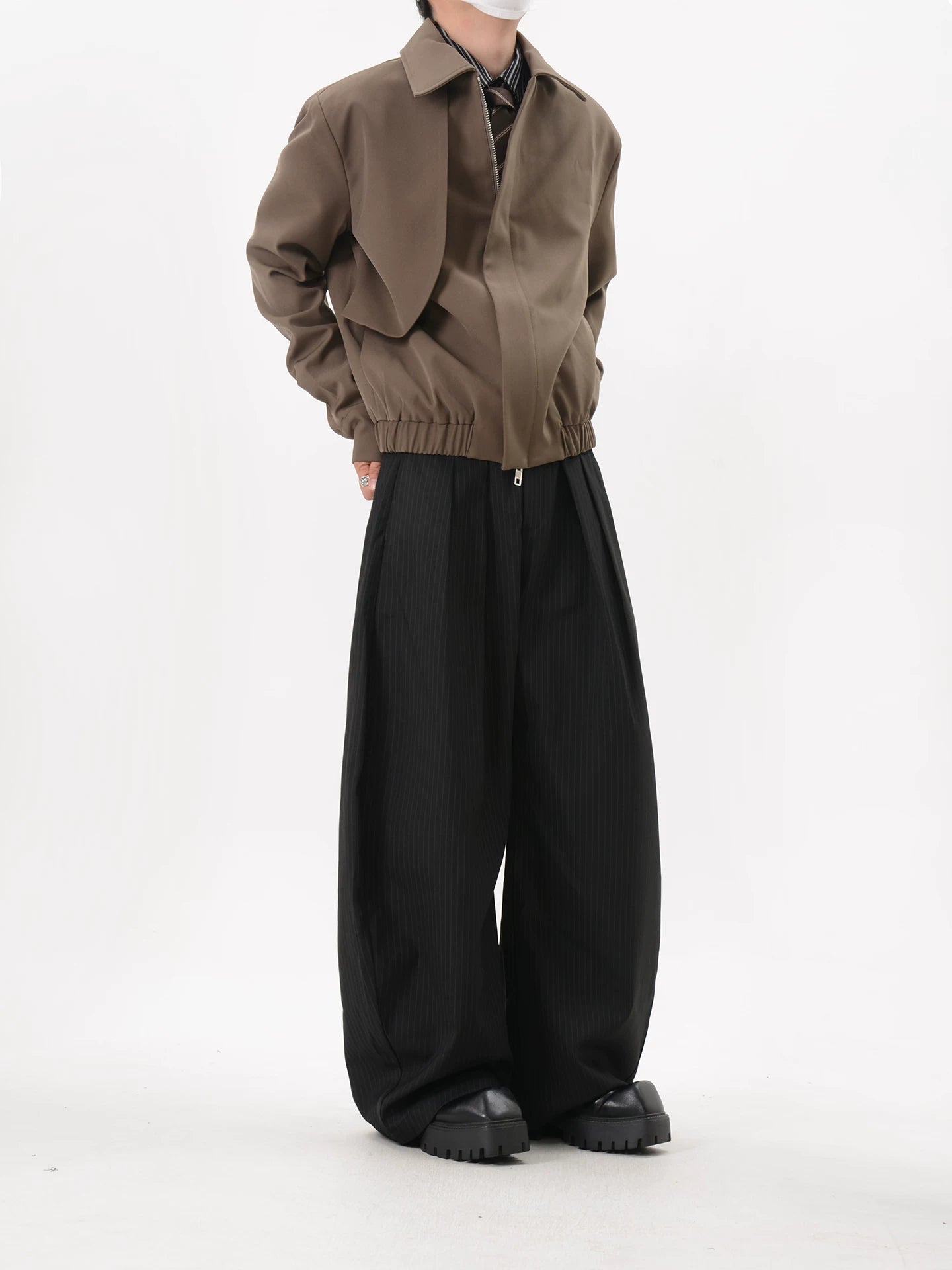 Mocha Verge Elastic Hem Blouson