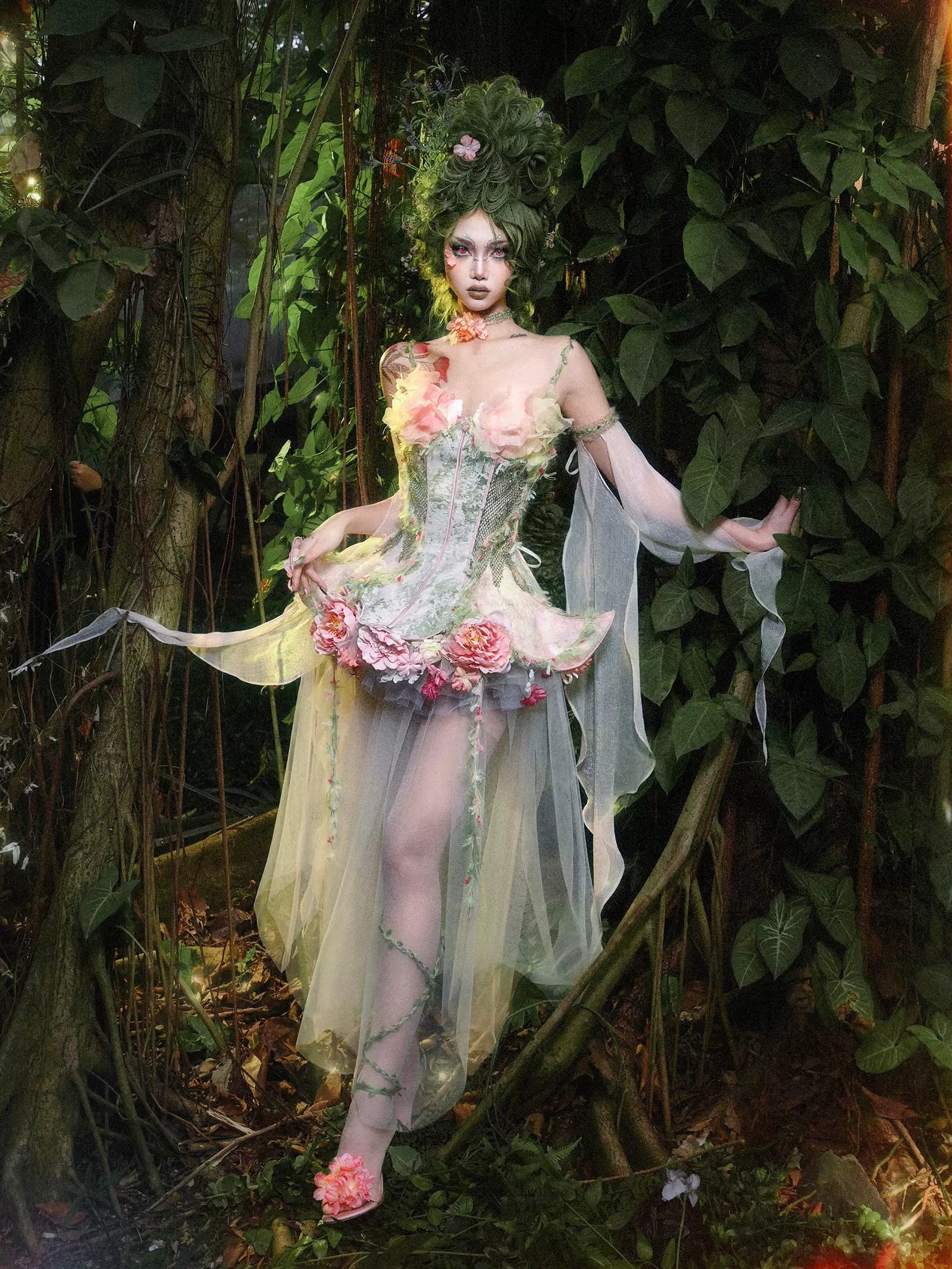 Garden Fairy Floral Dress Set