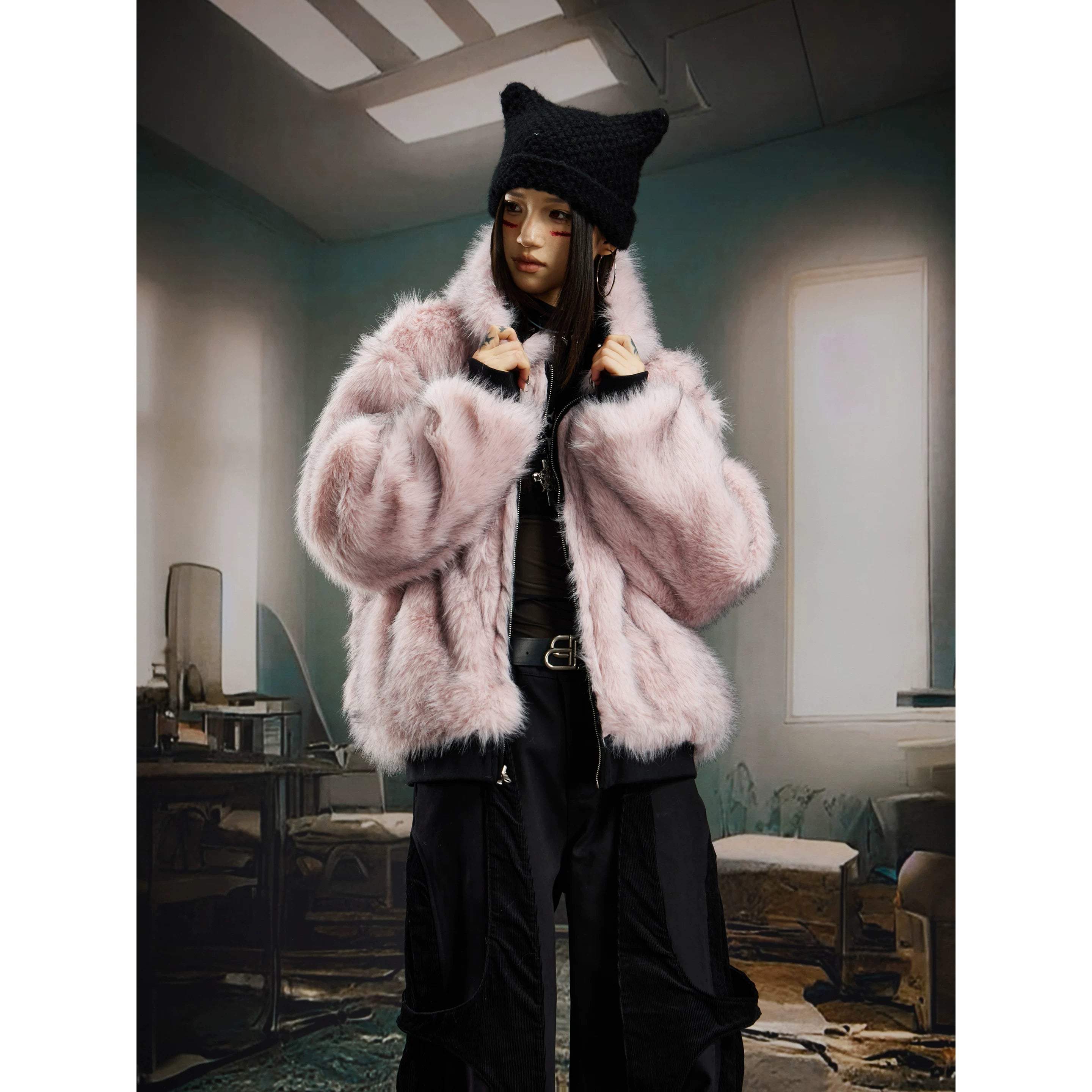 Reverb Reversible Faux‑Fur Hoodie Bomber