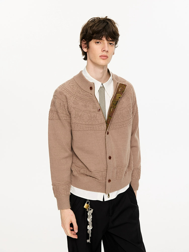 Jacquard Pattern Knit Cardigan