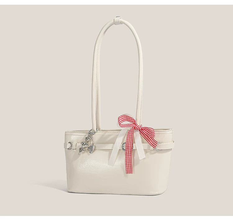 Cherry Picnic Ribbon Baguette Bag
