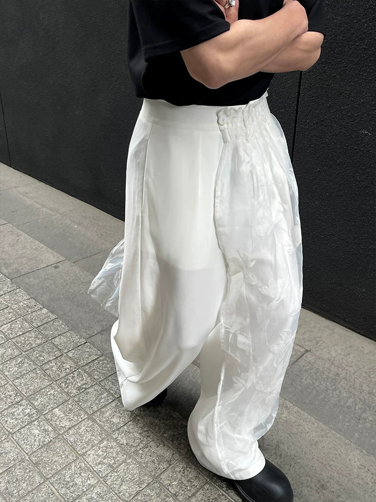 Ivory Veil Satin Train Trousers