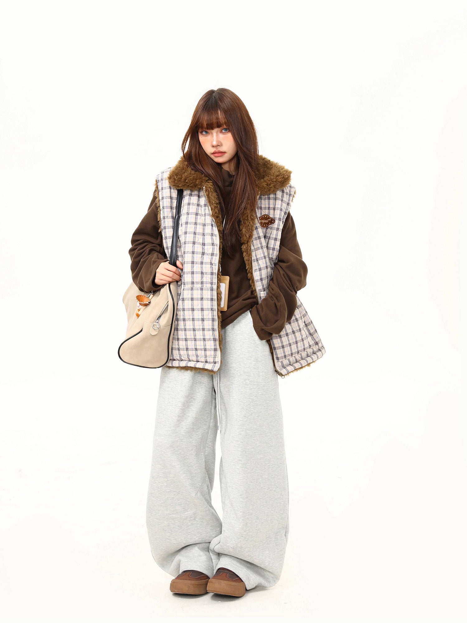 Maple Lodge Check Sherpa Vest