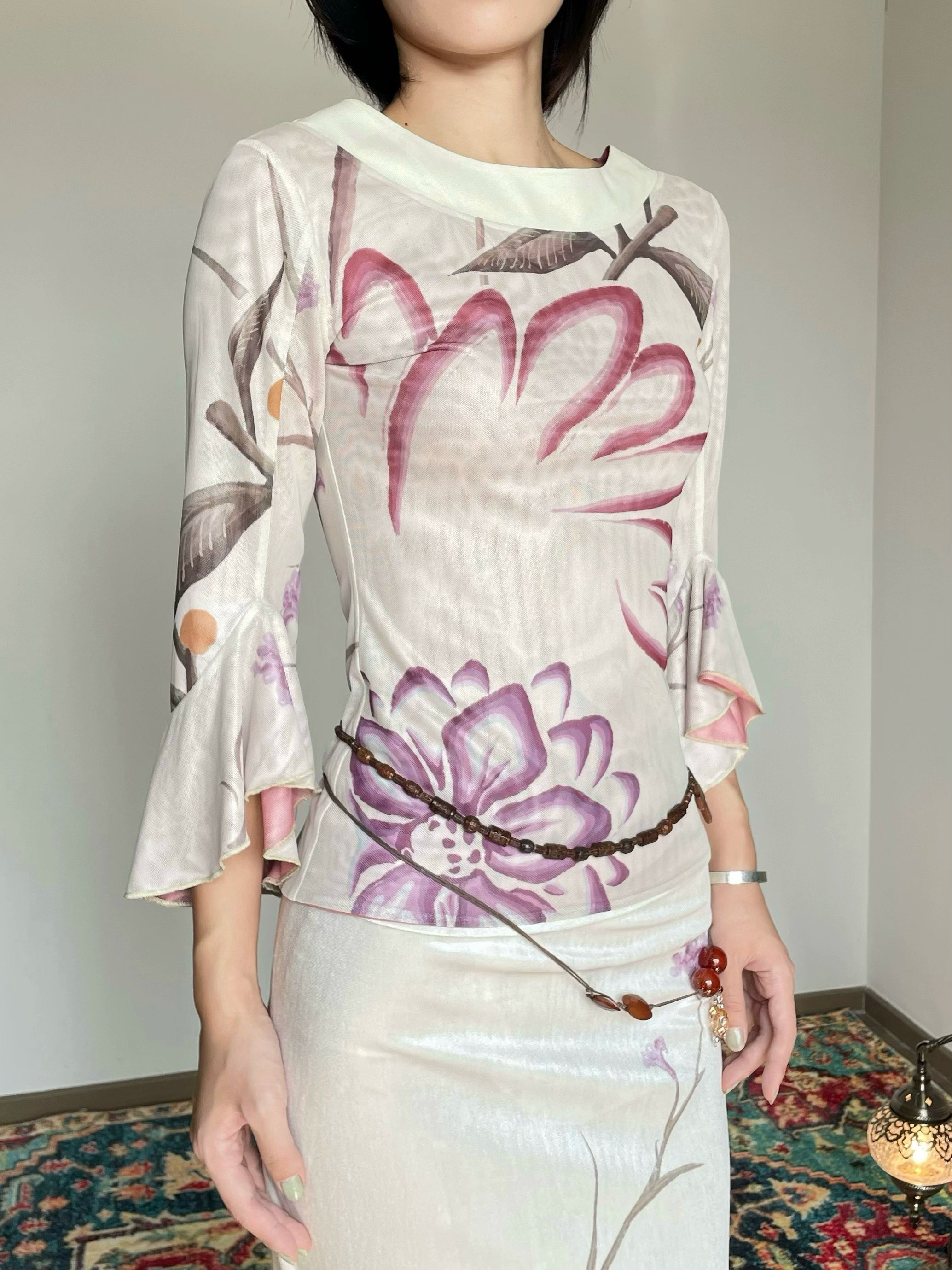 Lotus Bell Sleeve Top