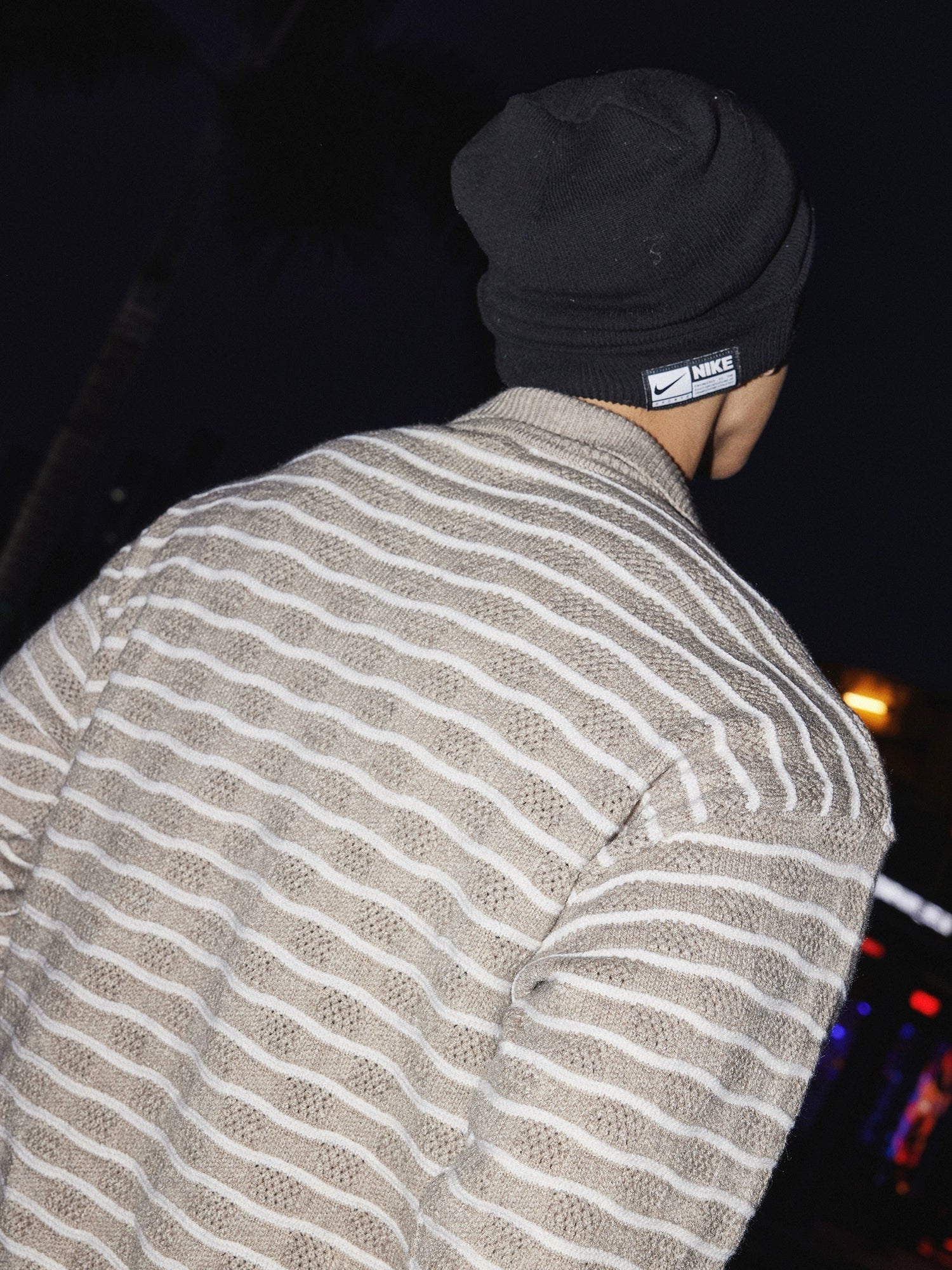 Monochrome Wave Knit Rugby Shirt