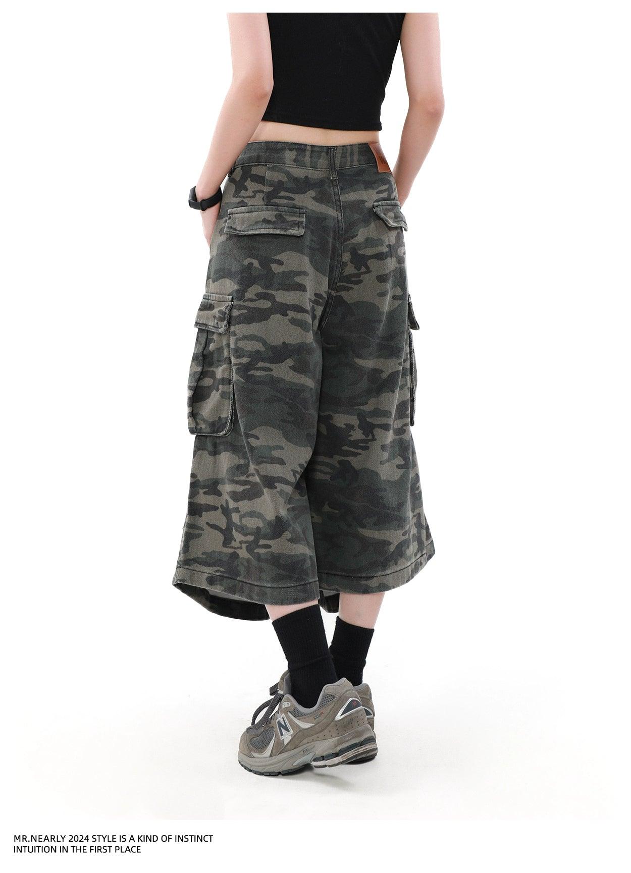 Mrnearly Camouflage Cargo Culottes - Unisexe Urban Streetwear Bottoms