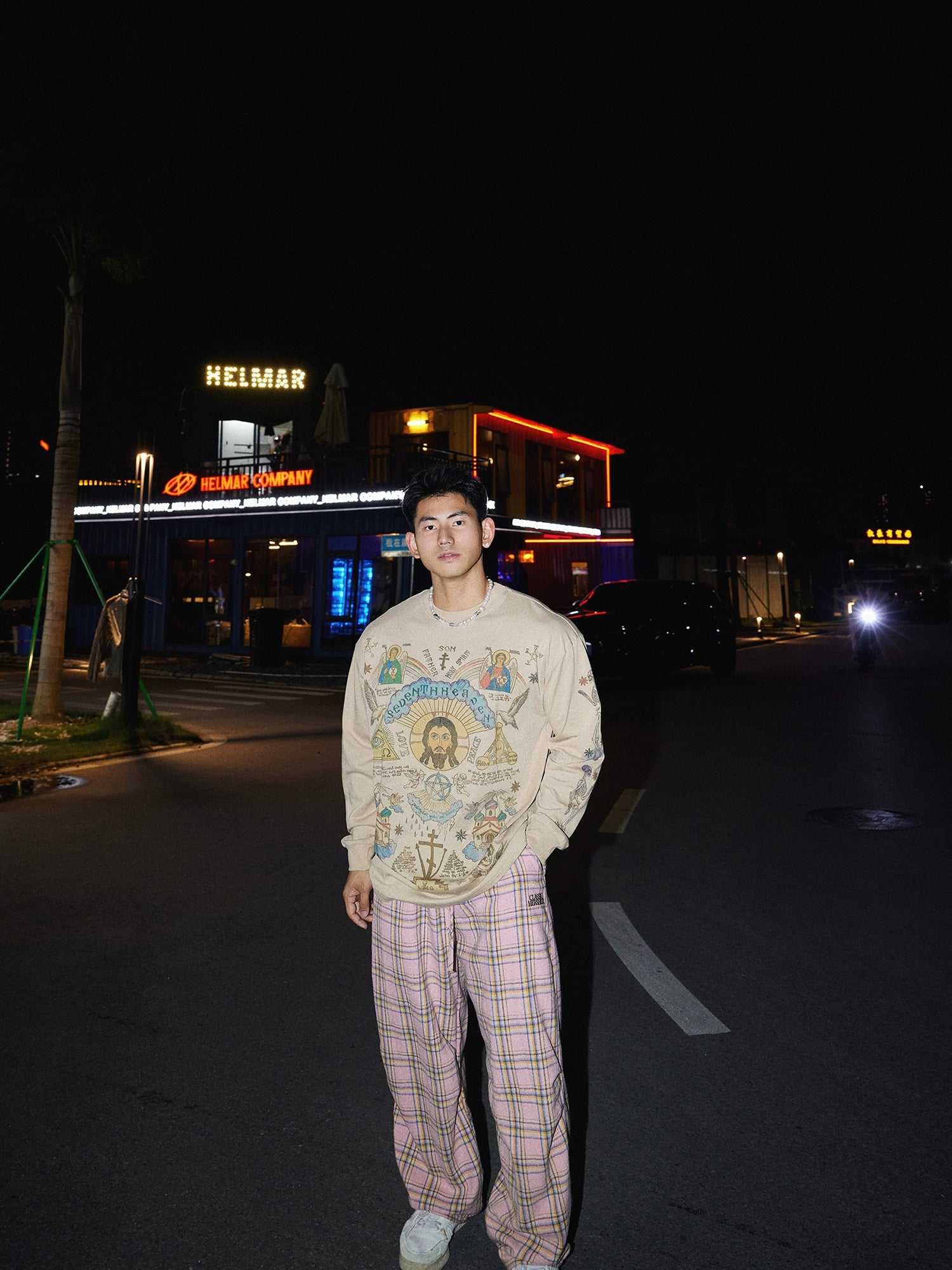 Religious Icon Print Oversized Sweatshirt