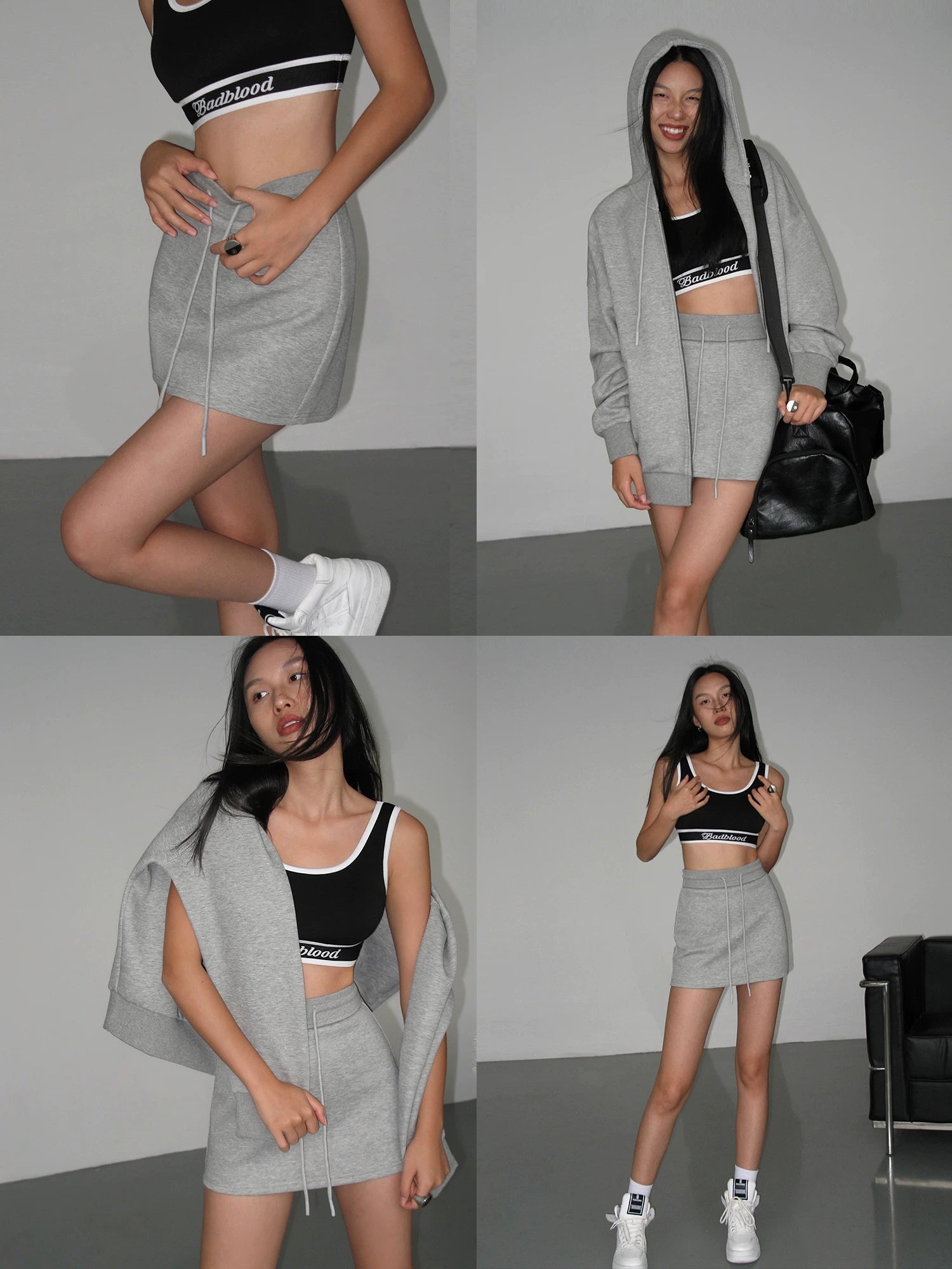 Drawstring Waist Mini Skirt
