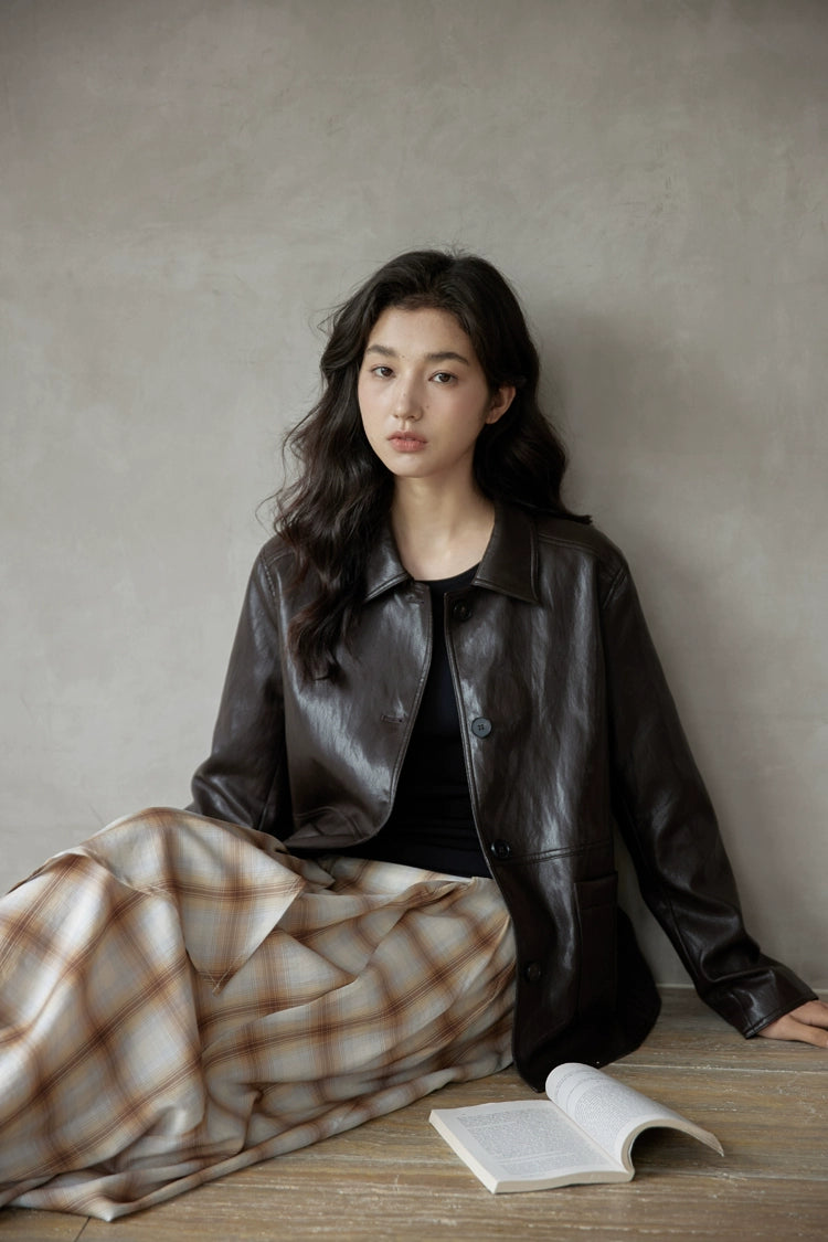 Vintage Short Leather Jacket