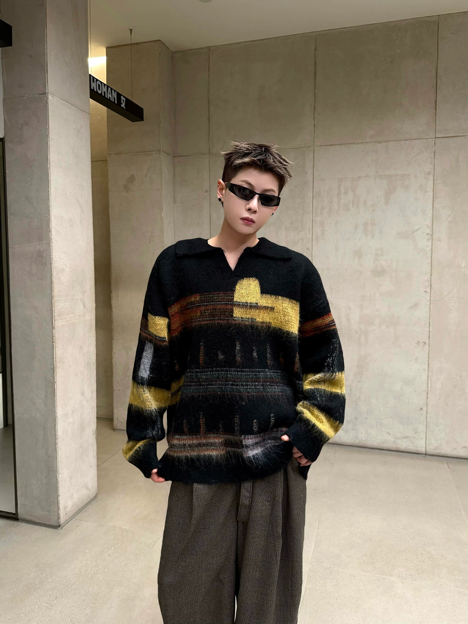 Industrial Halo Brushed Knit Sweater