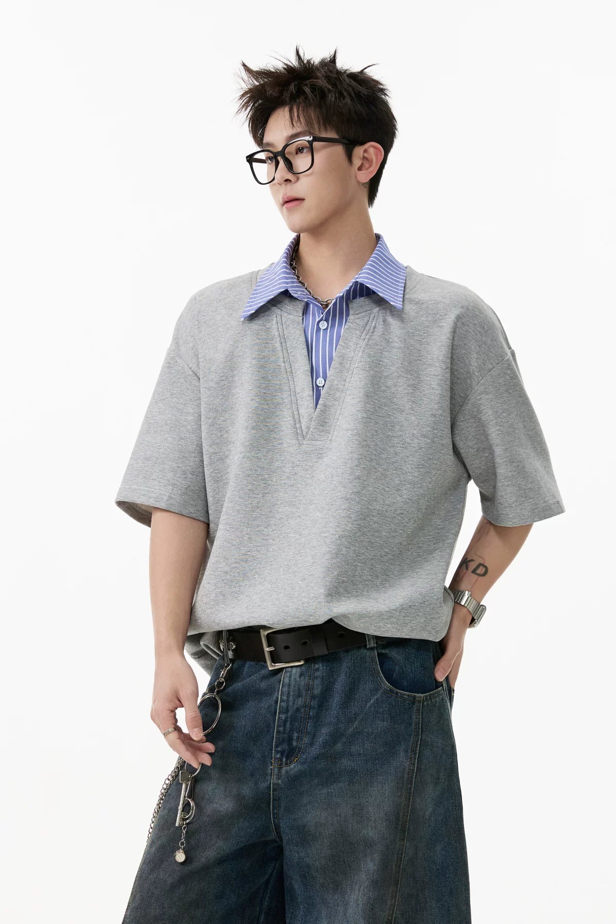 Layered Plunge Popover Polo