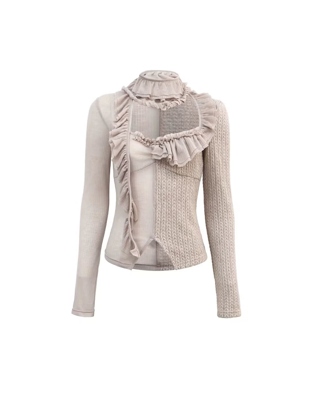 Fawn Ruffle Panel Knit Top
