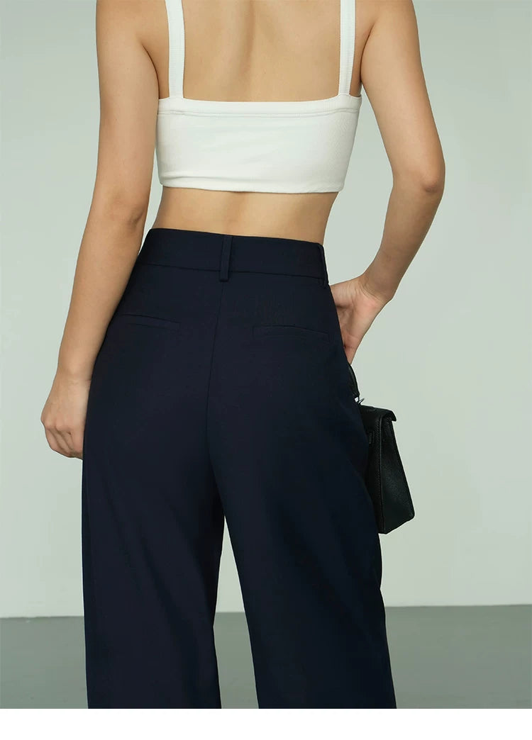 Midnight Drape High-Waist Wide Trousers
