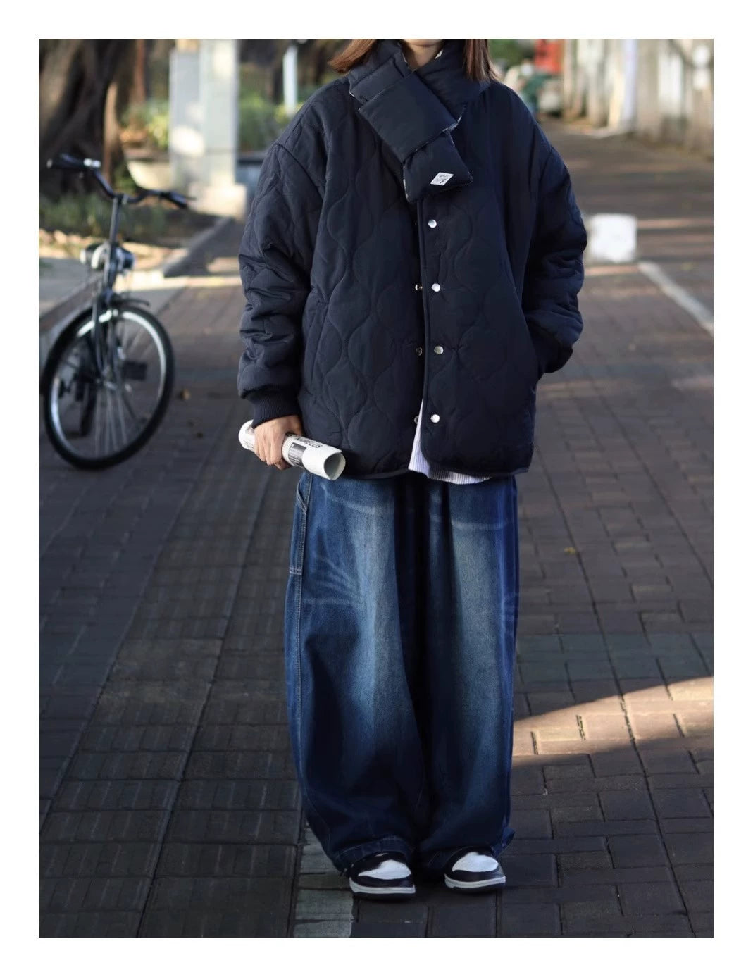Reversible Navy Quilted Coat
