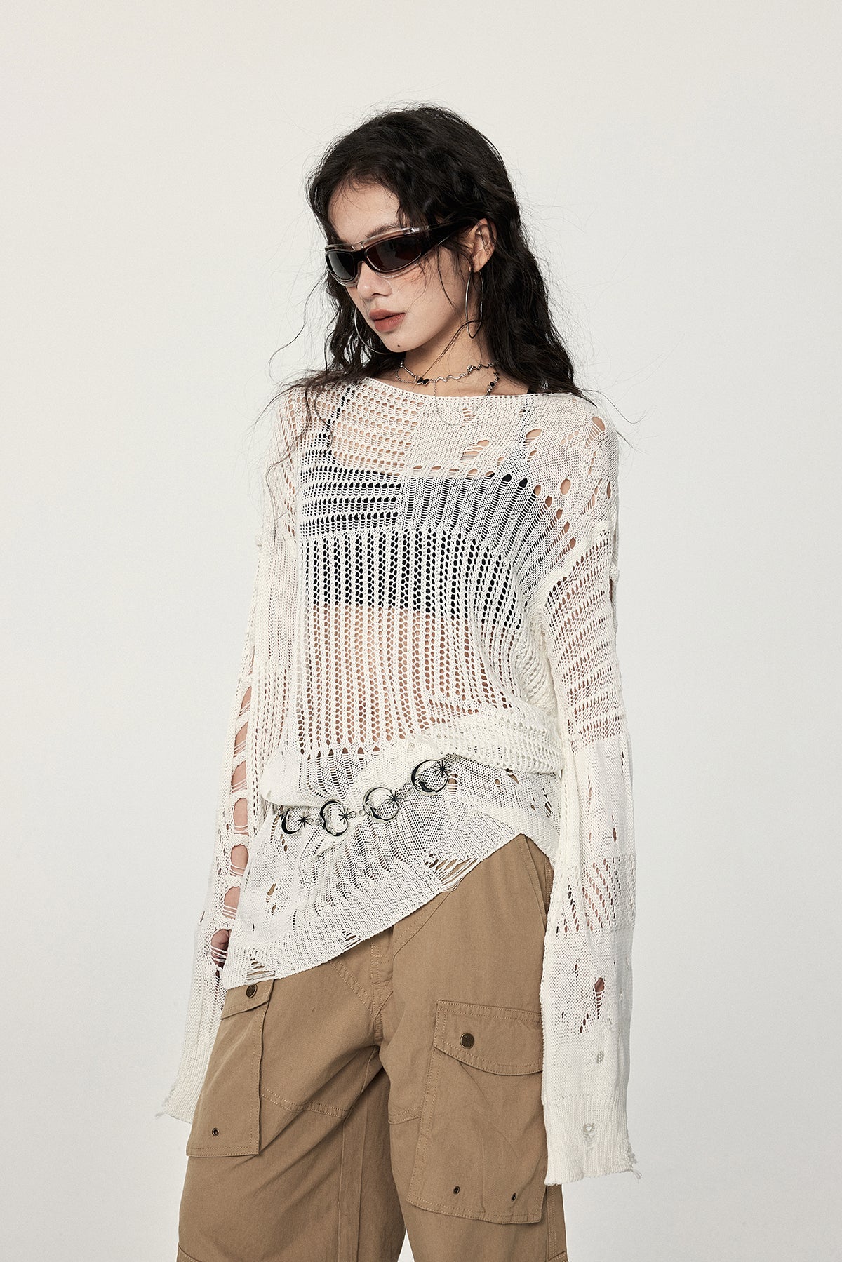 Distressed Crochet Sweater