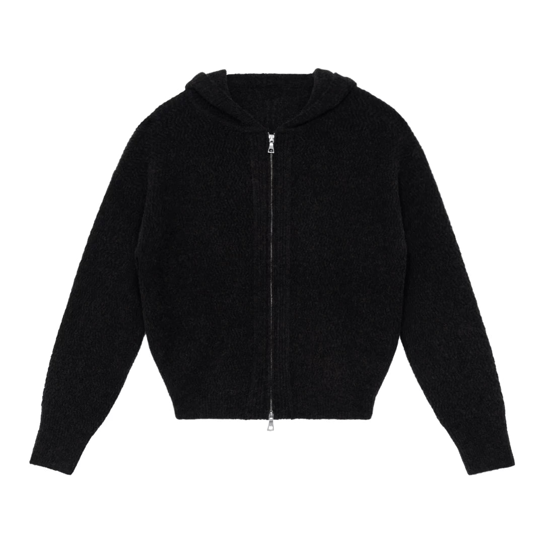 Mochafuzz Cropped Knit Hoodie