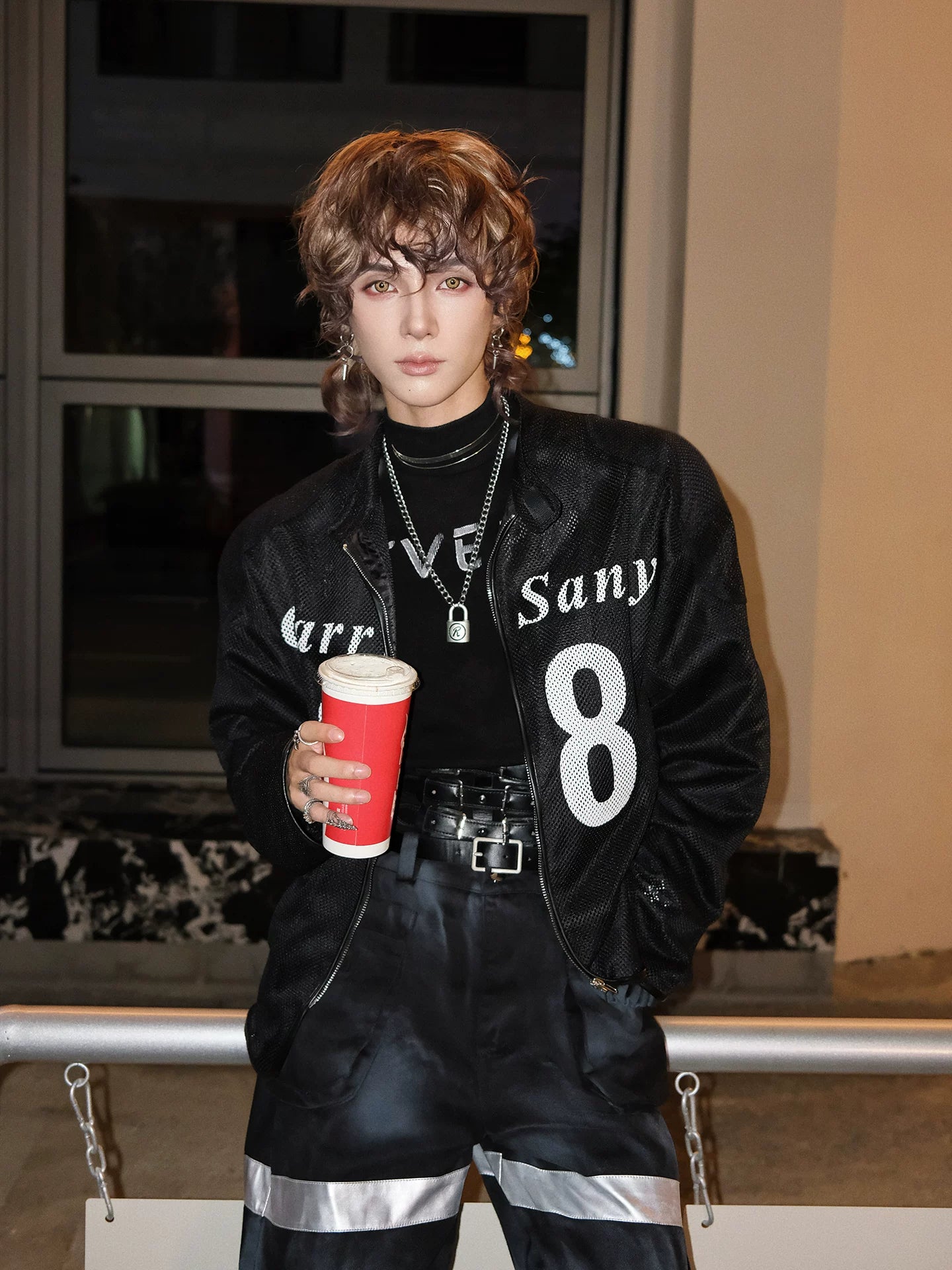 Night Rally Mesh Varsity Zip Jacket