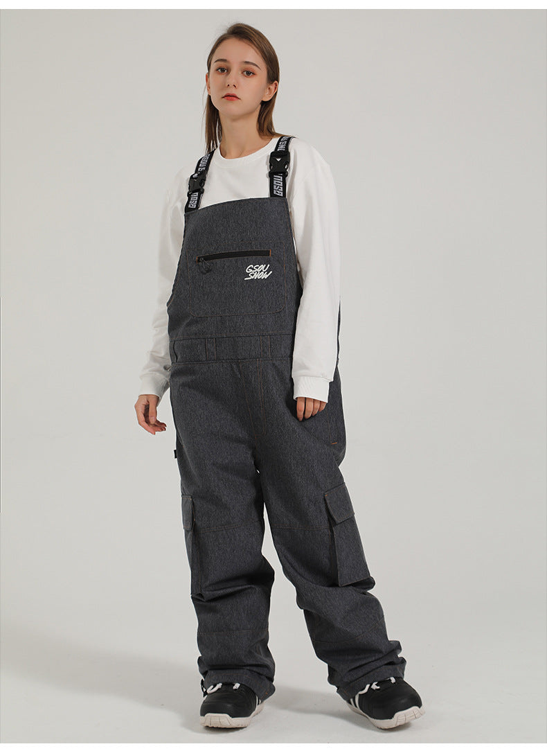 Contrast Crest Bib Snow Pants