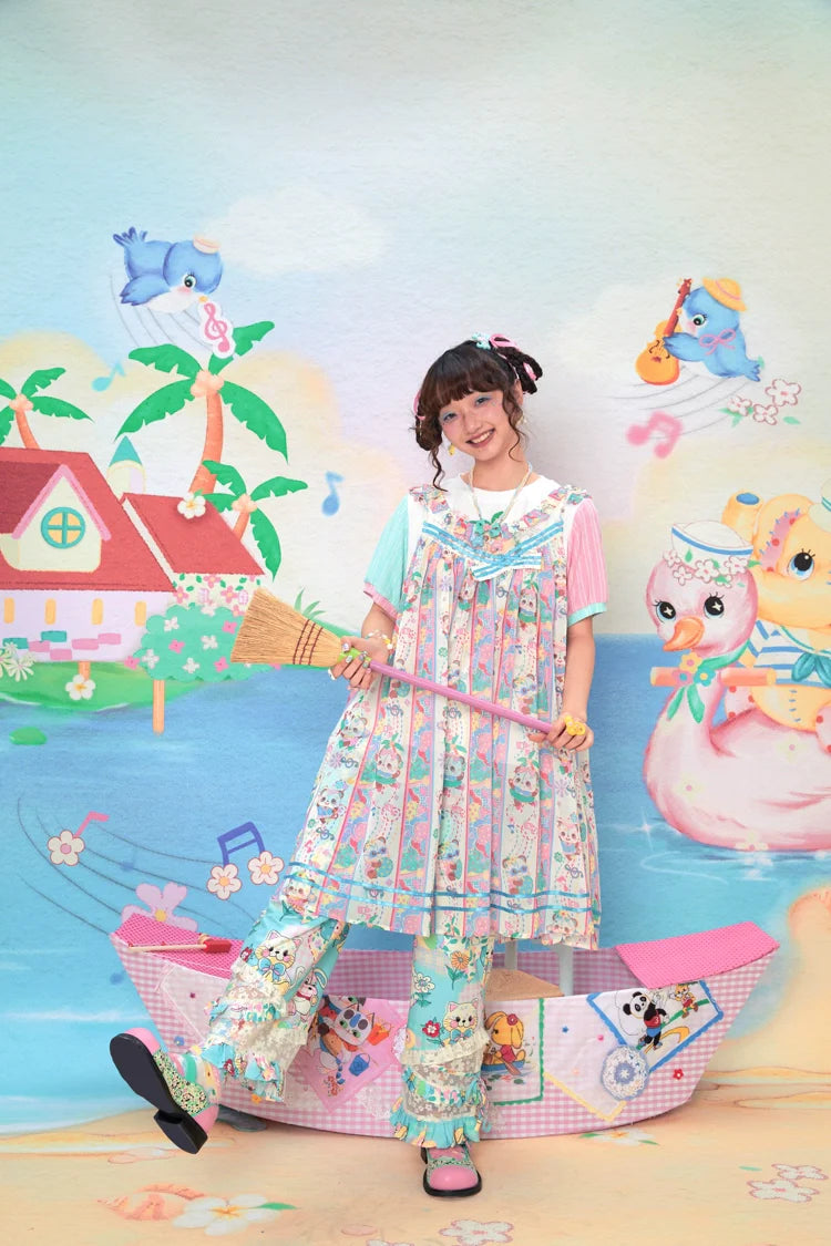Sweet Panda Ruffle Summer Tank Dress