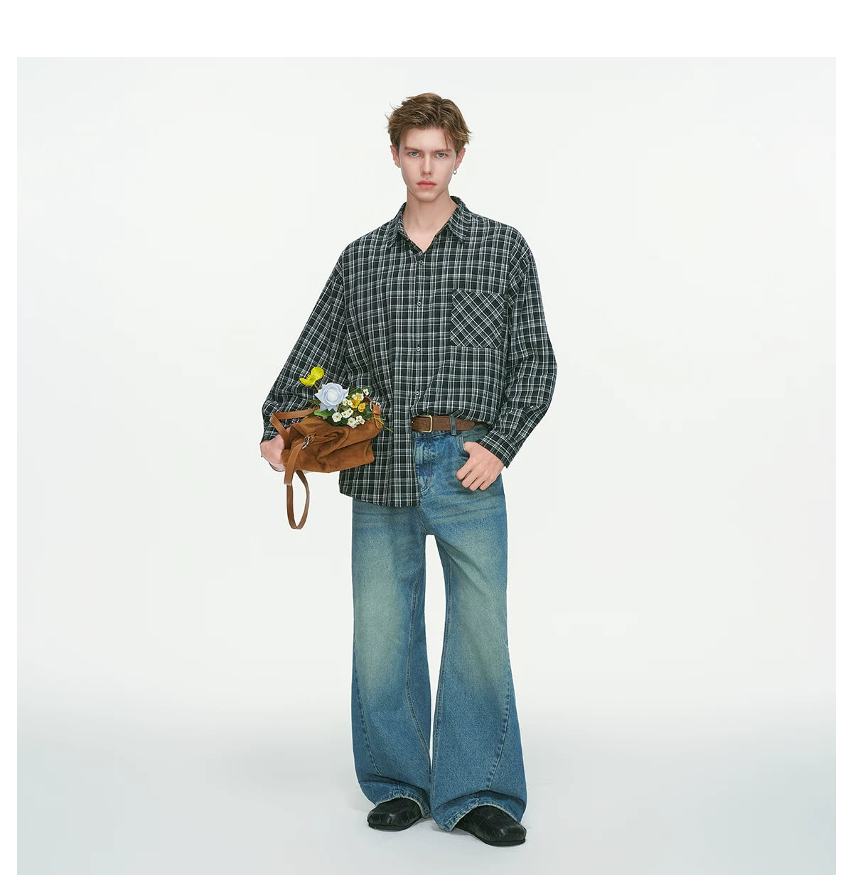 Rust & Coal Oversized Plaid Shirt