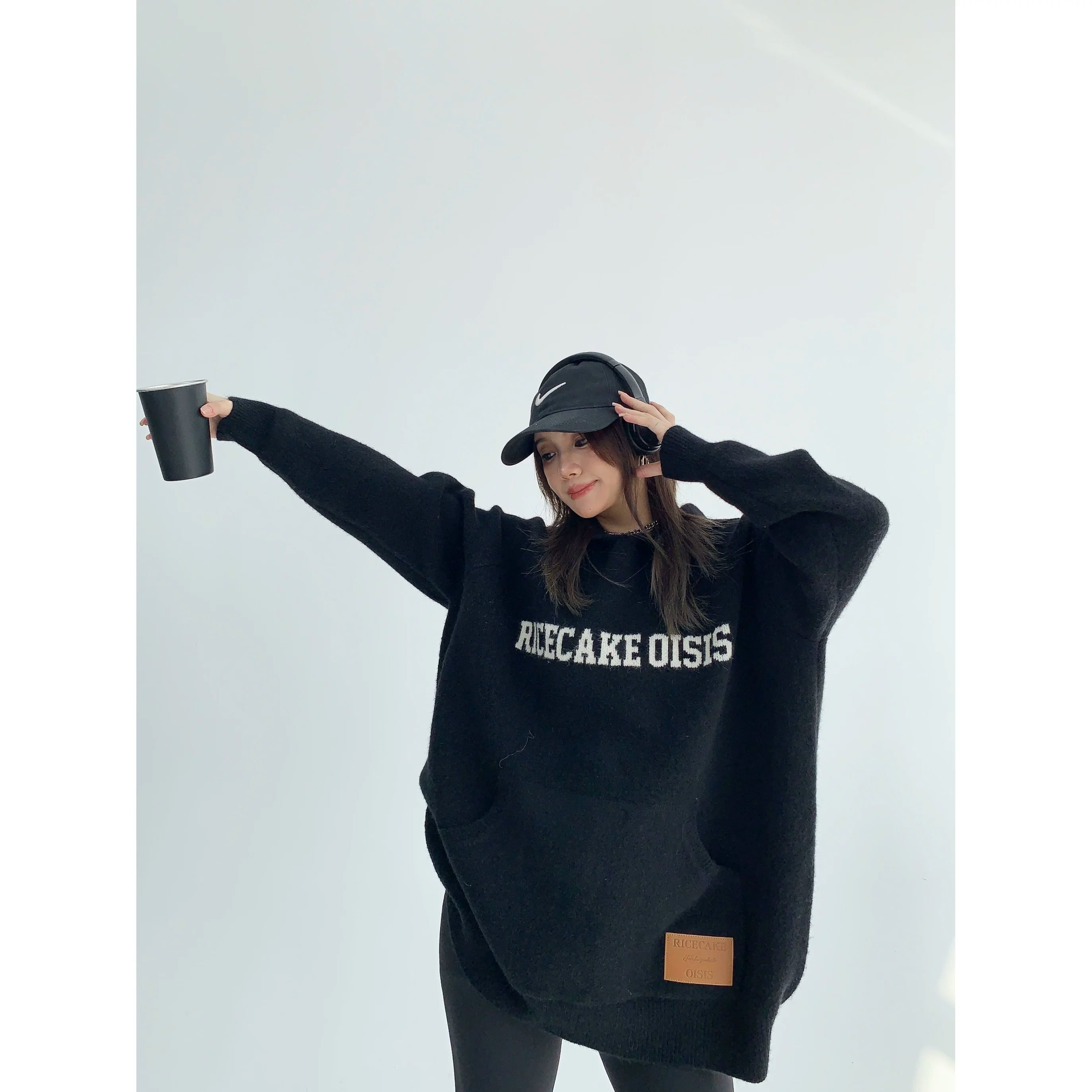 Brick Cozy Logo Knit Hoodie