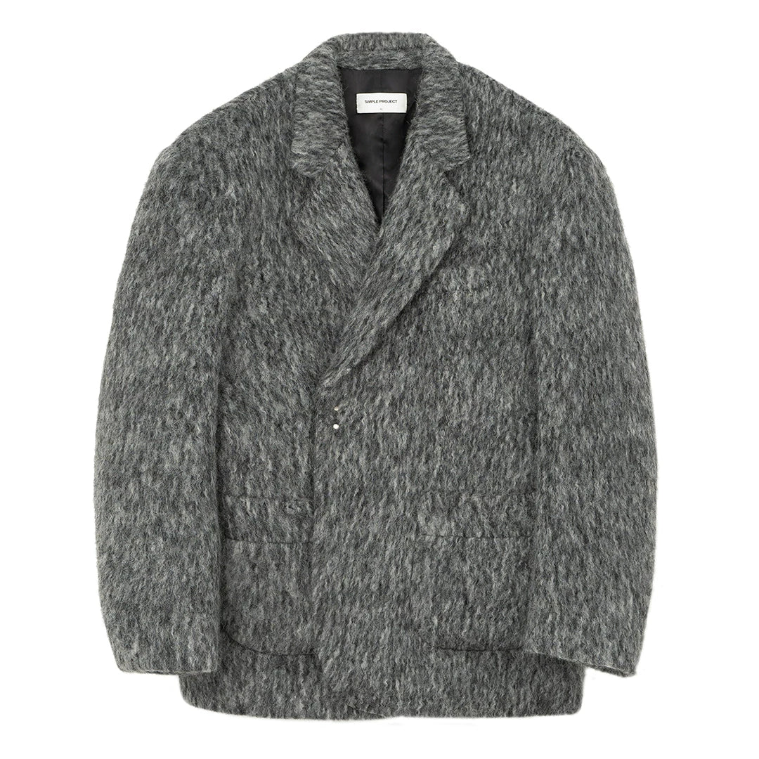 Charcoal Textured Knit Blazer