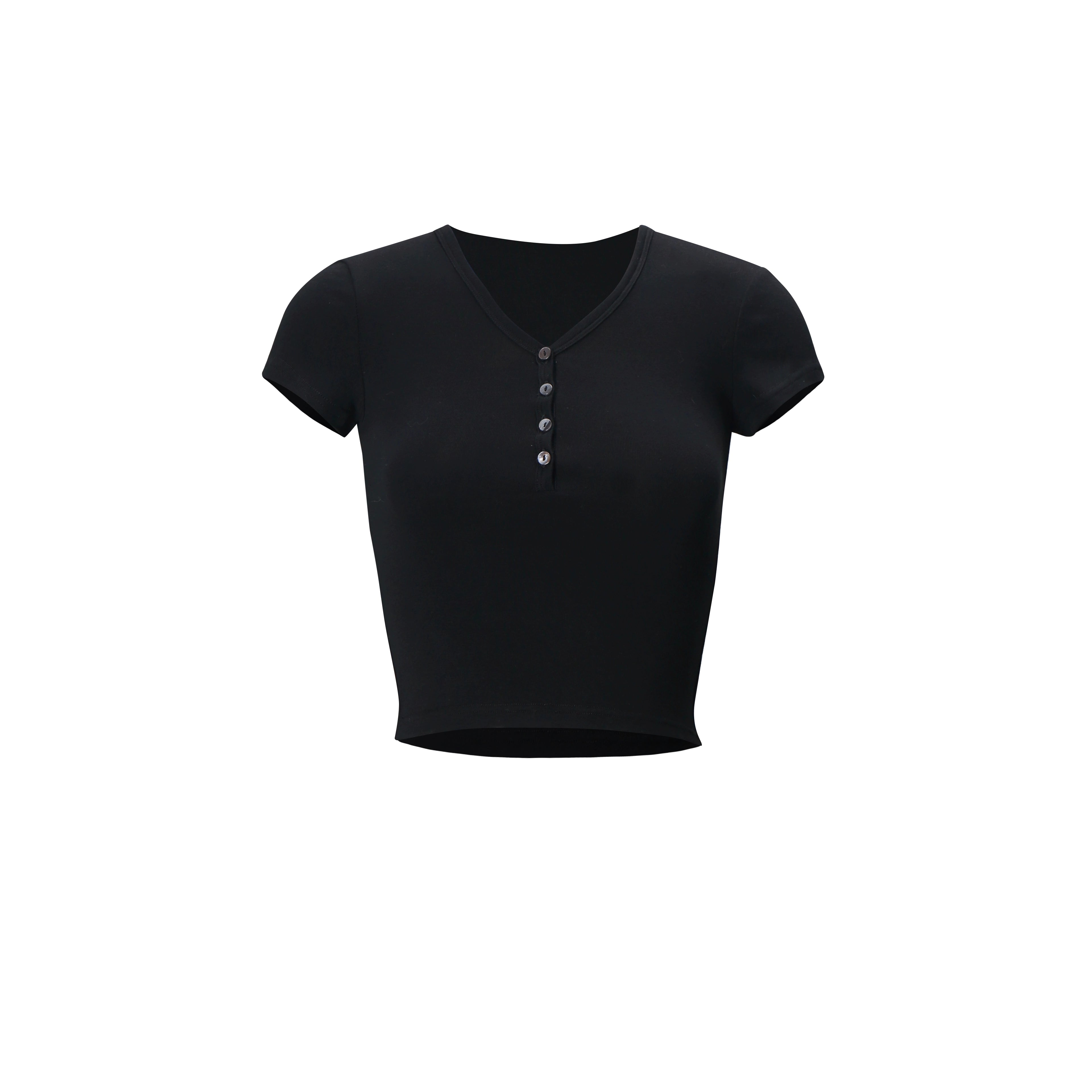Schmale Schulter-T-Shirt mit kurzem Ärmel